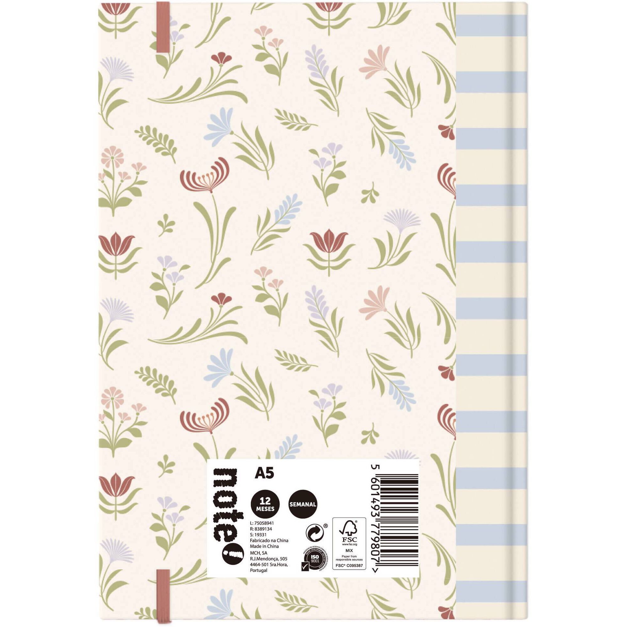 Agenda A5 2026 12 Meses (várias cores)