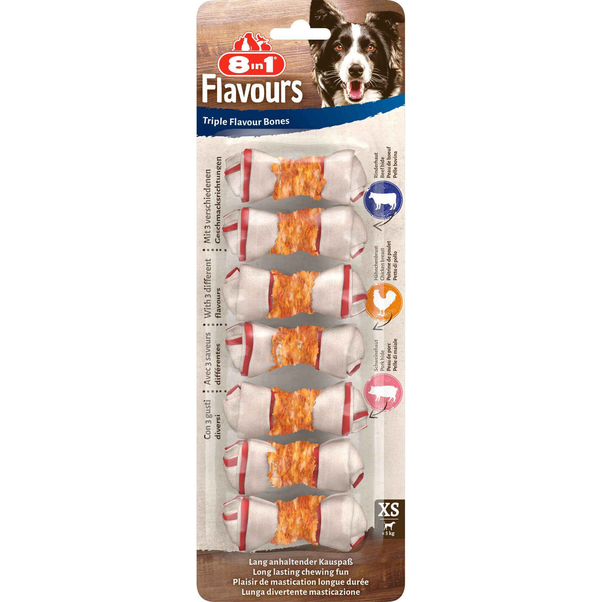 Snack Ossos Mini para Cão Triplo Sabor Snack Ossos Mini para Cão Triplo Sabor