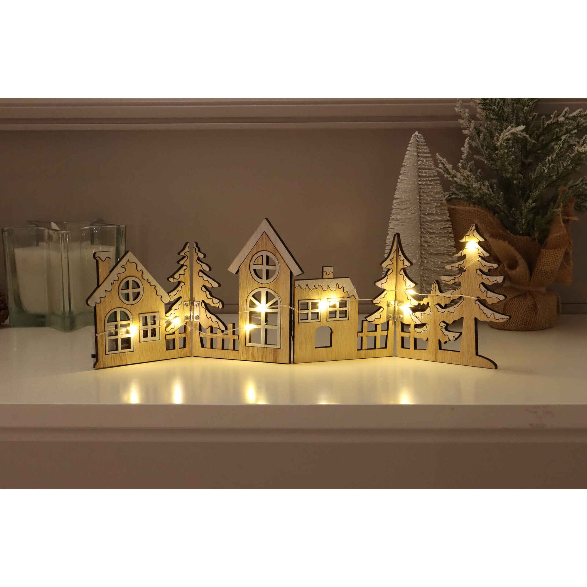 Casinhas Decorativas Madeira com Luz