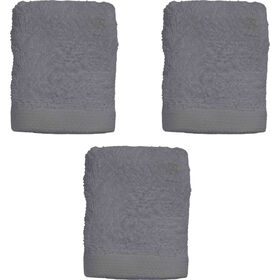 Conjunto de 3 Toalhas Suave 30x30cm 450g Cinza Claro