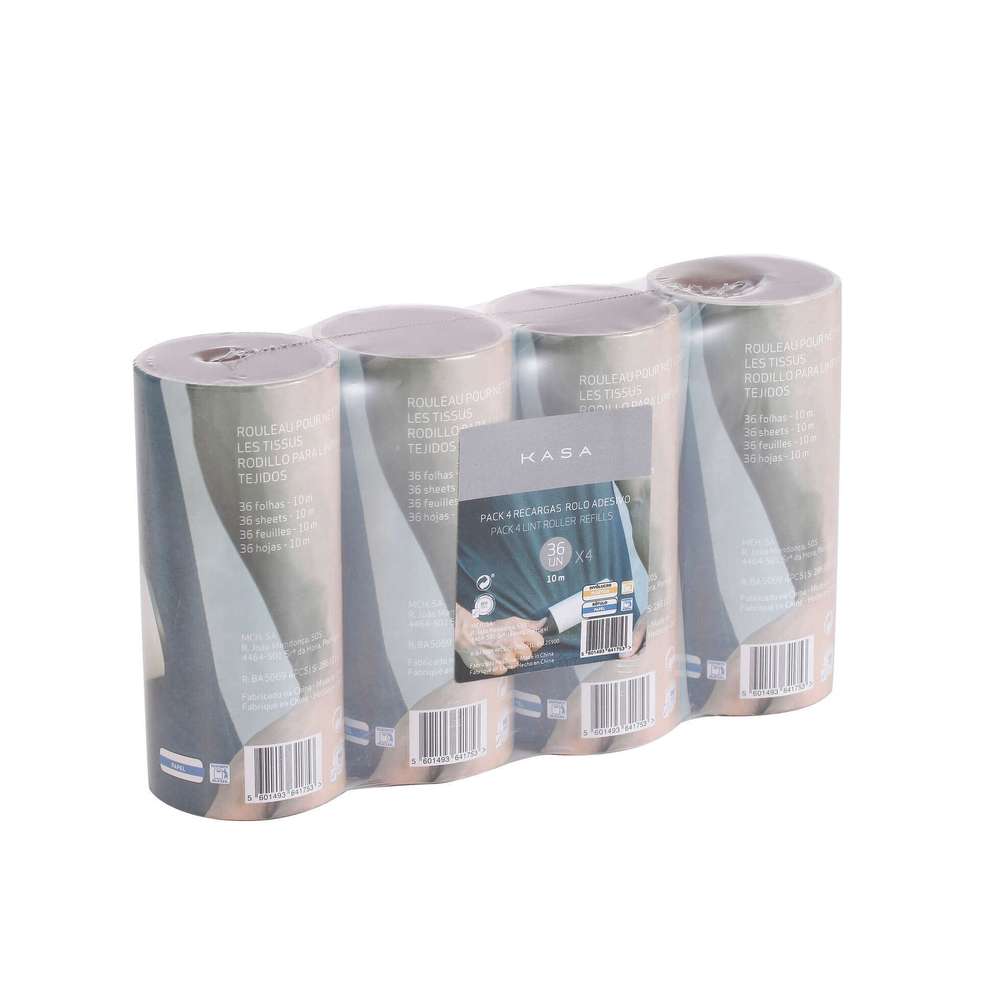 Conjunto 4 Recargas Rolo Tira Pelos 36 Folhas