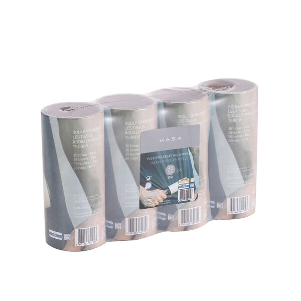 Conjunto 4 Recargas Rolo Tira Pelos 36 Folhas Kasa