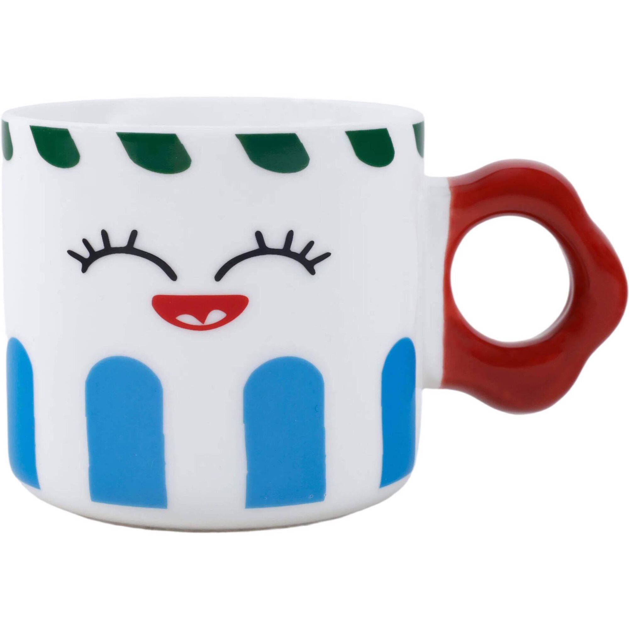 Caneca 320ml Cara Riscas Azuis Kasa