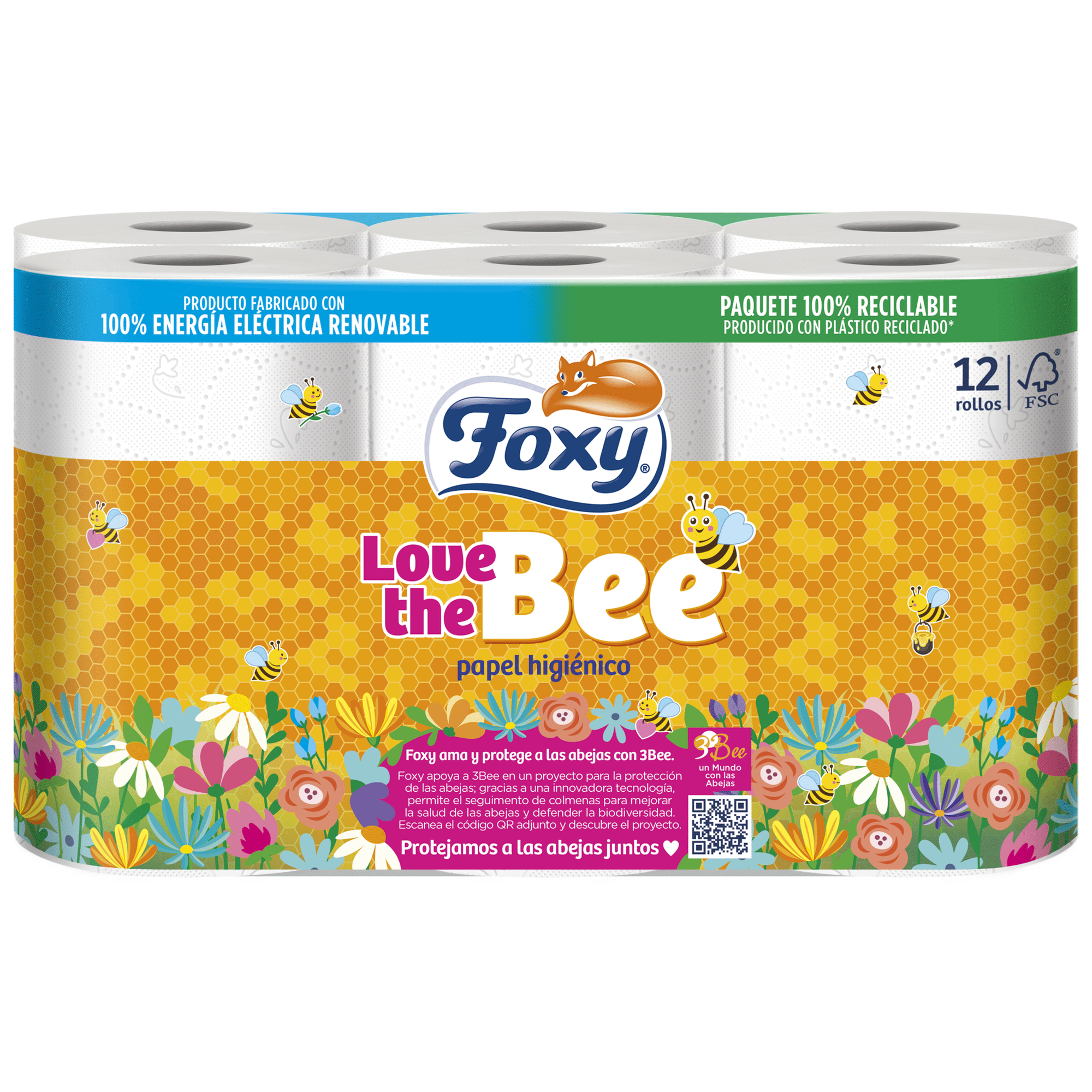 Papel Higiénico 3 Folhas Love the Bee