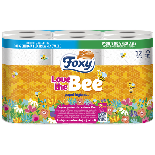 Papel Higiénico 3 Folhas Love the Bee Foxy