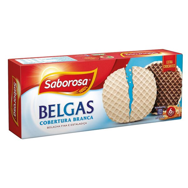 Bolachas Belgas Cobertas com Chocolate Branco Saborosa
