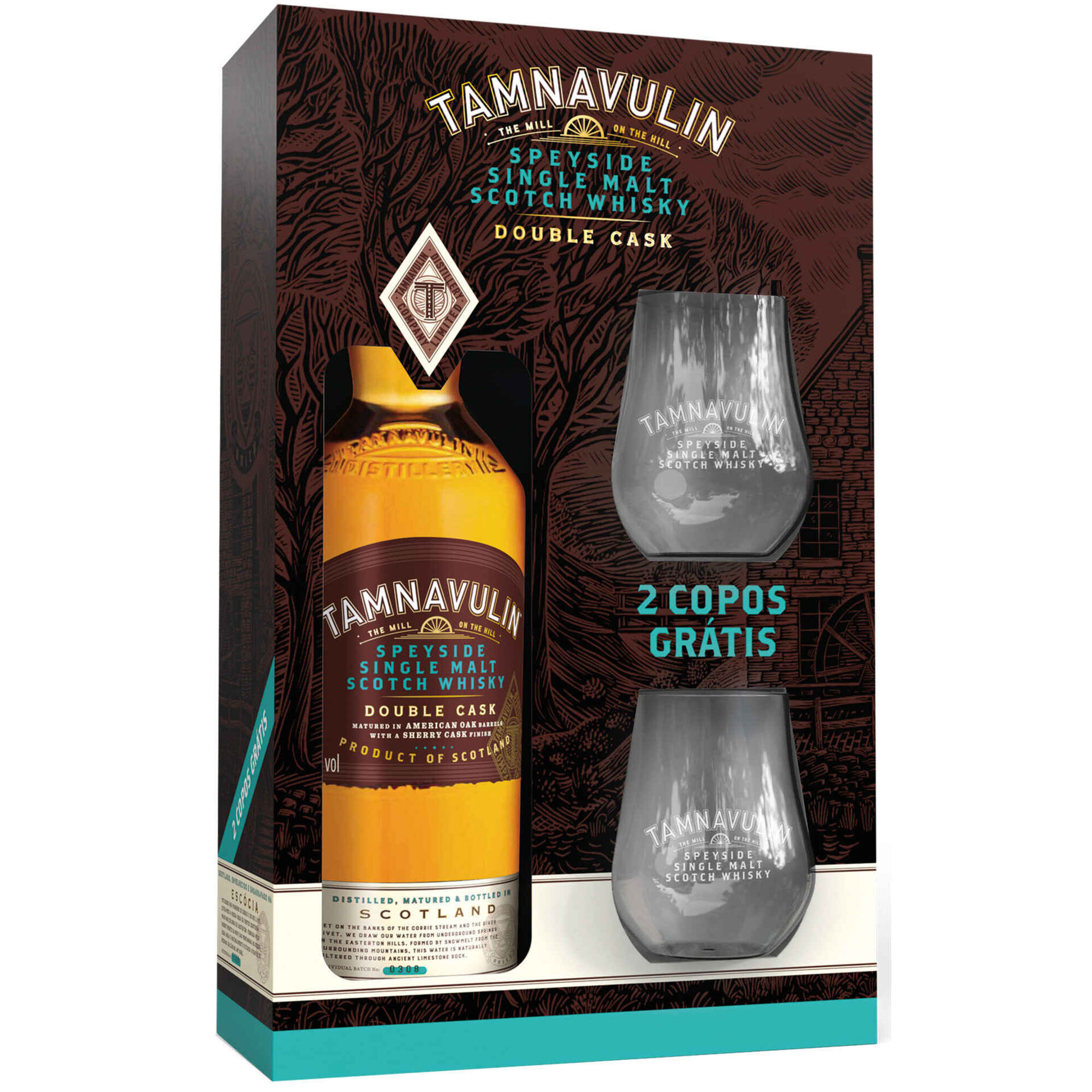 Whisky Tamnavulin Doub Cask Edition com 2 Copos