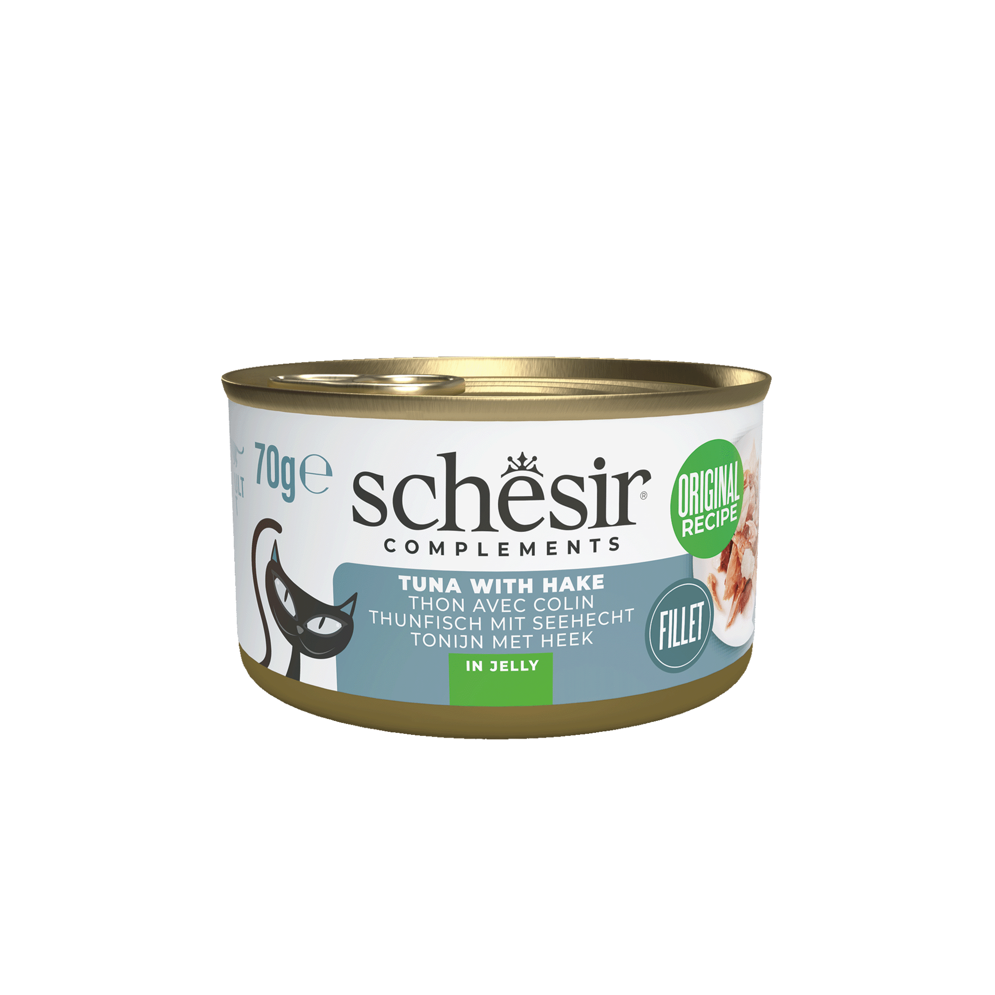 Comida H&uacute;mida para Gato Adulto Atum e Pescada em Gelatina Schesir