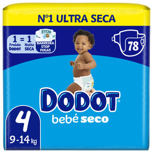 Fraldas Bebé Seco 9-14kg T4 Dodot