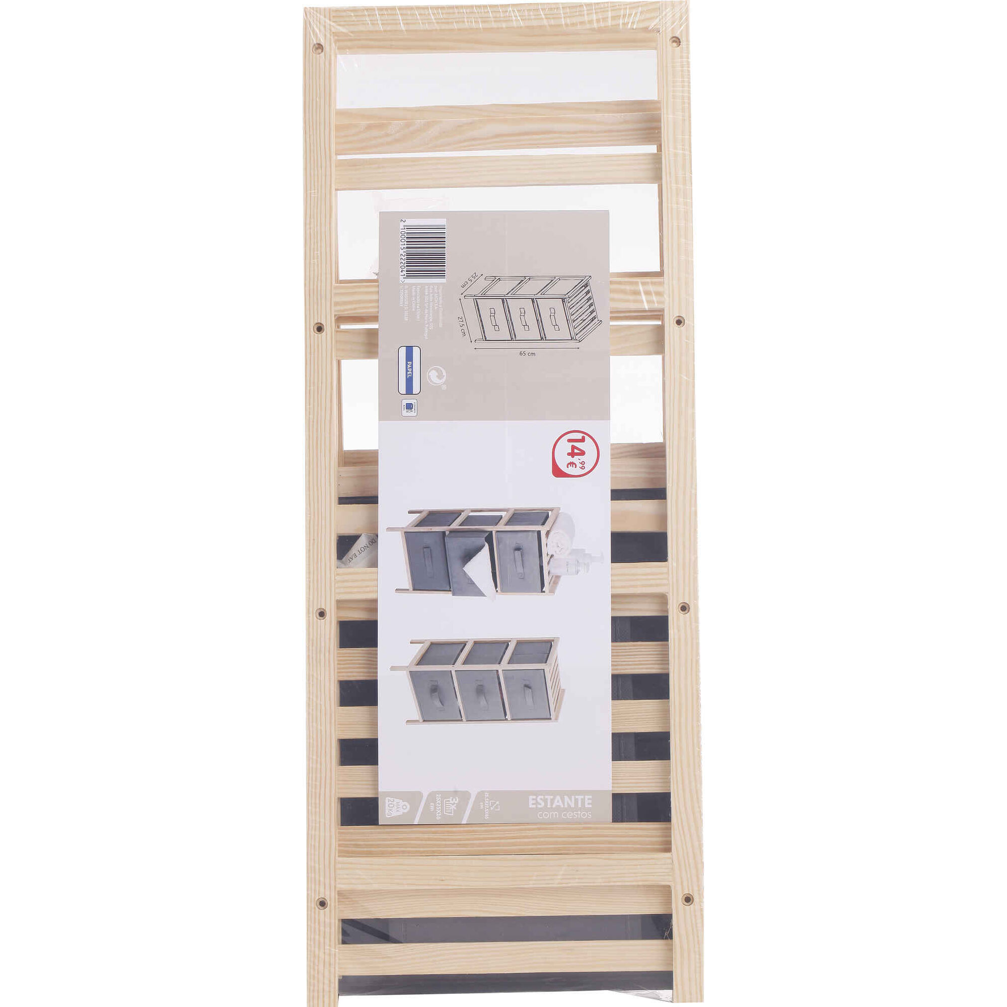 M&oacute;vel Organizador com 3 N&iacute;veis Cinza 25,5x27,5x65cm Bazar&atilde;o, , hi-res