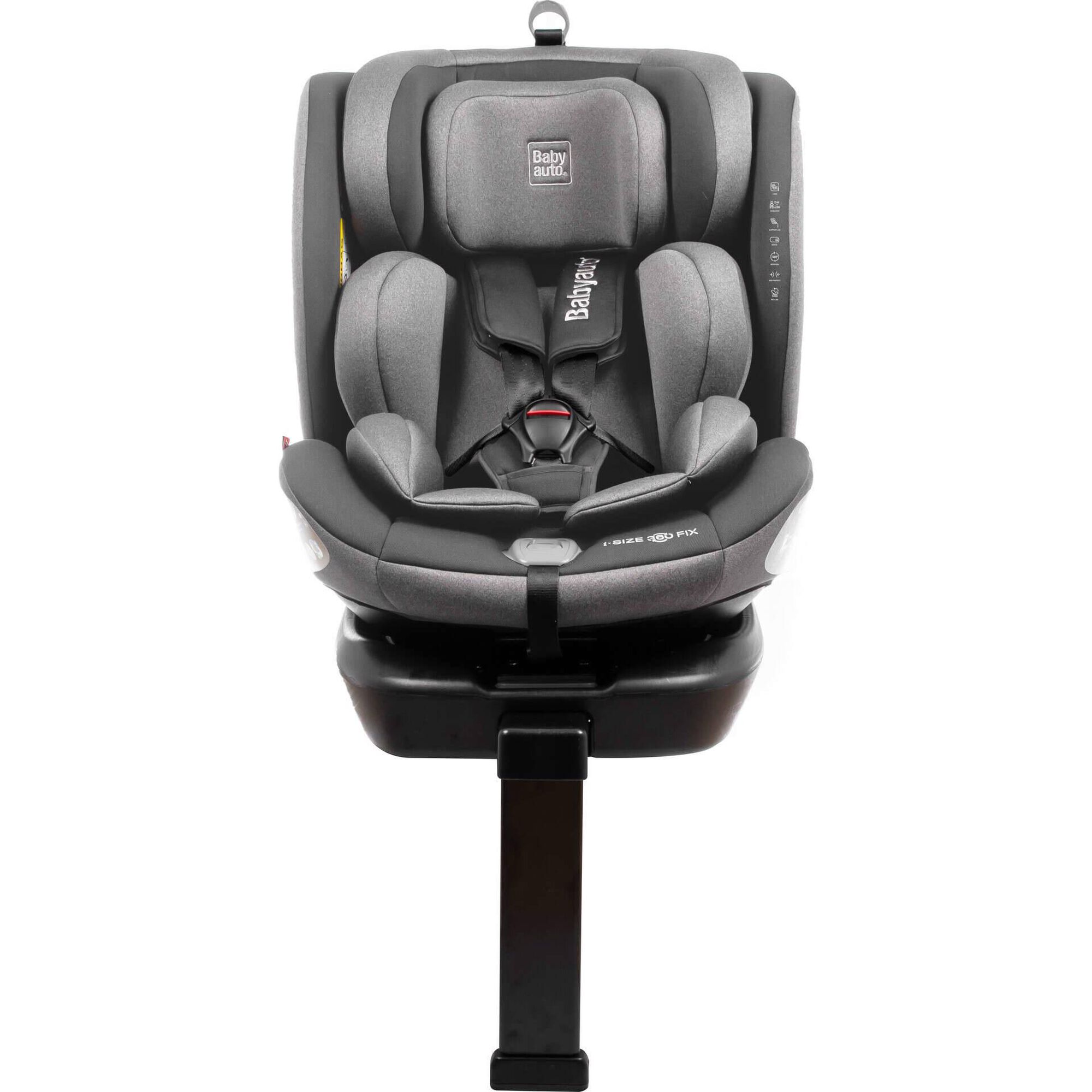 Cadeira Auto I-Size 40-150cm Isofix Rotativa com Pata Cinza