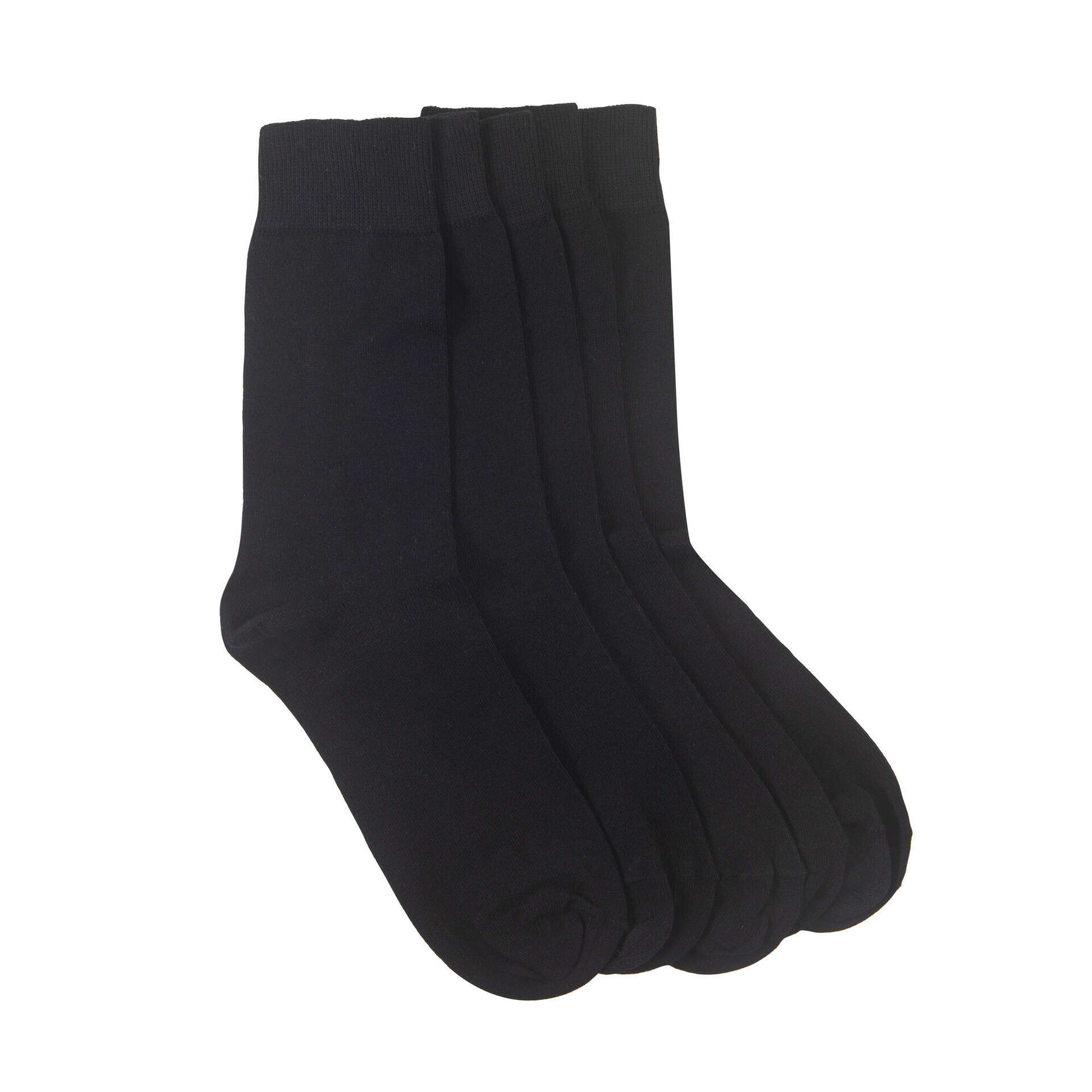 Conjunto 5 Meias Malha Fina Pretas Adulto