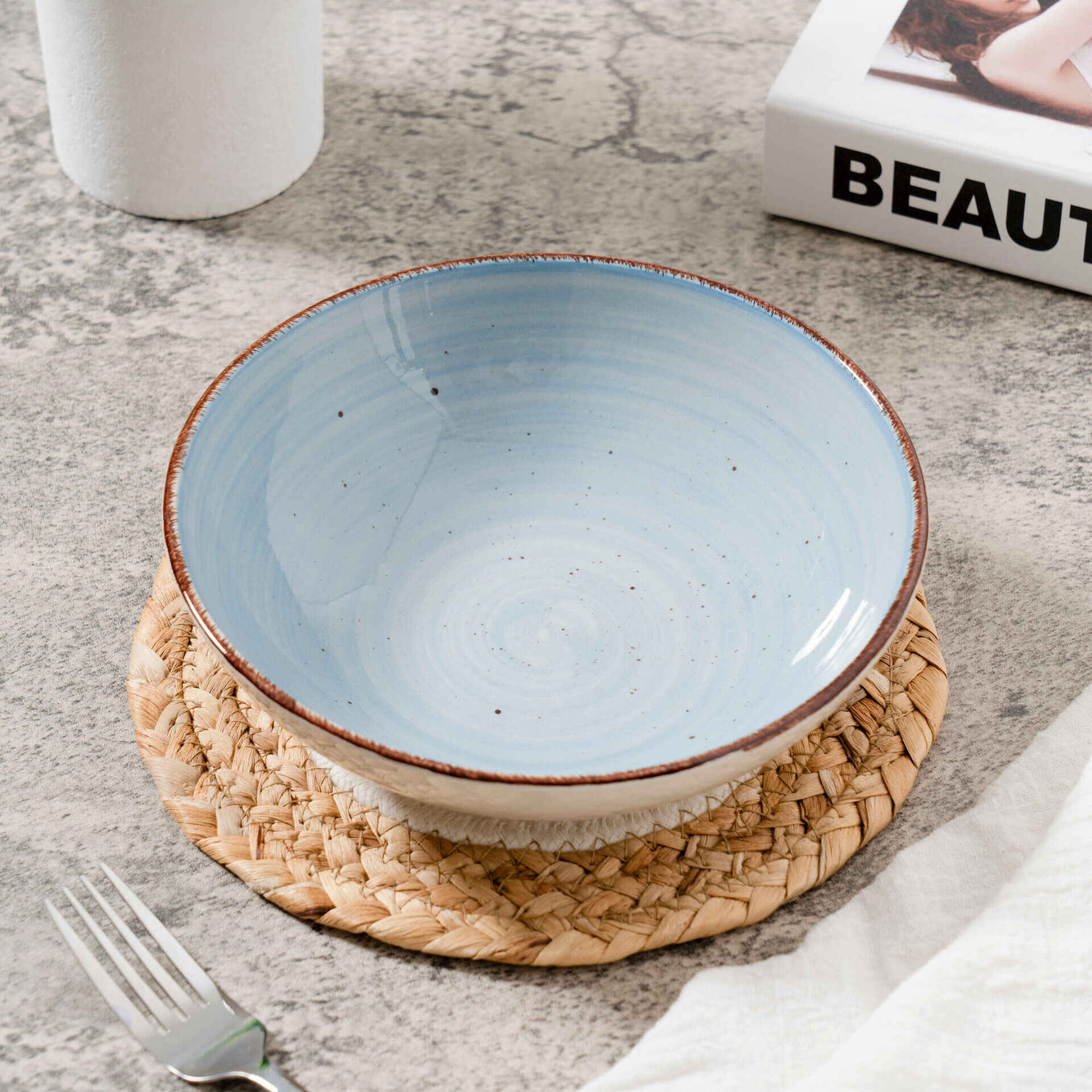 Servi&ccedil;o 4 Pessoas Handpainted Azul Silves Kasa