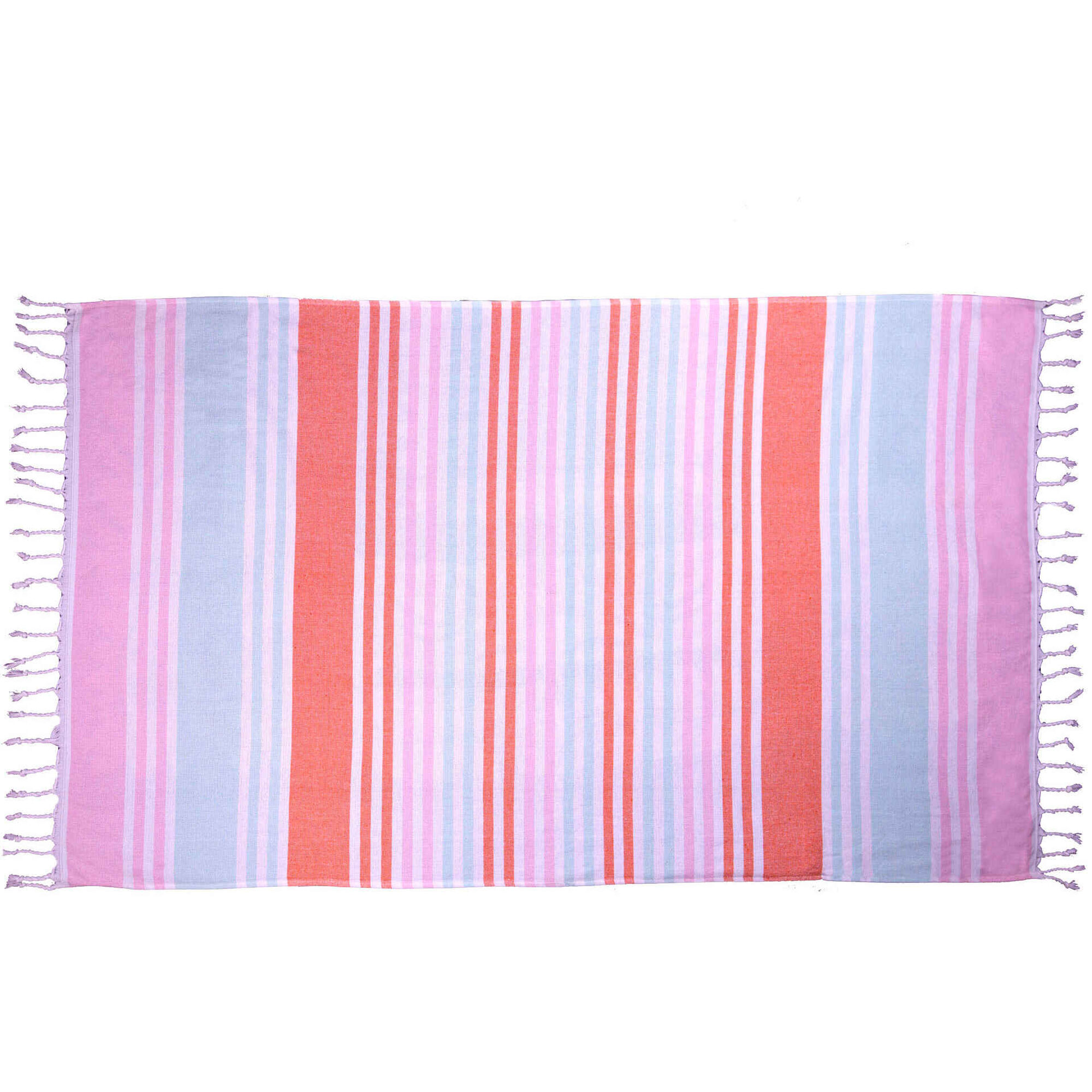 Toalha de Praia Riscas Azul e Rosa Kasa