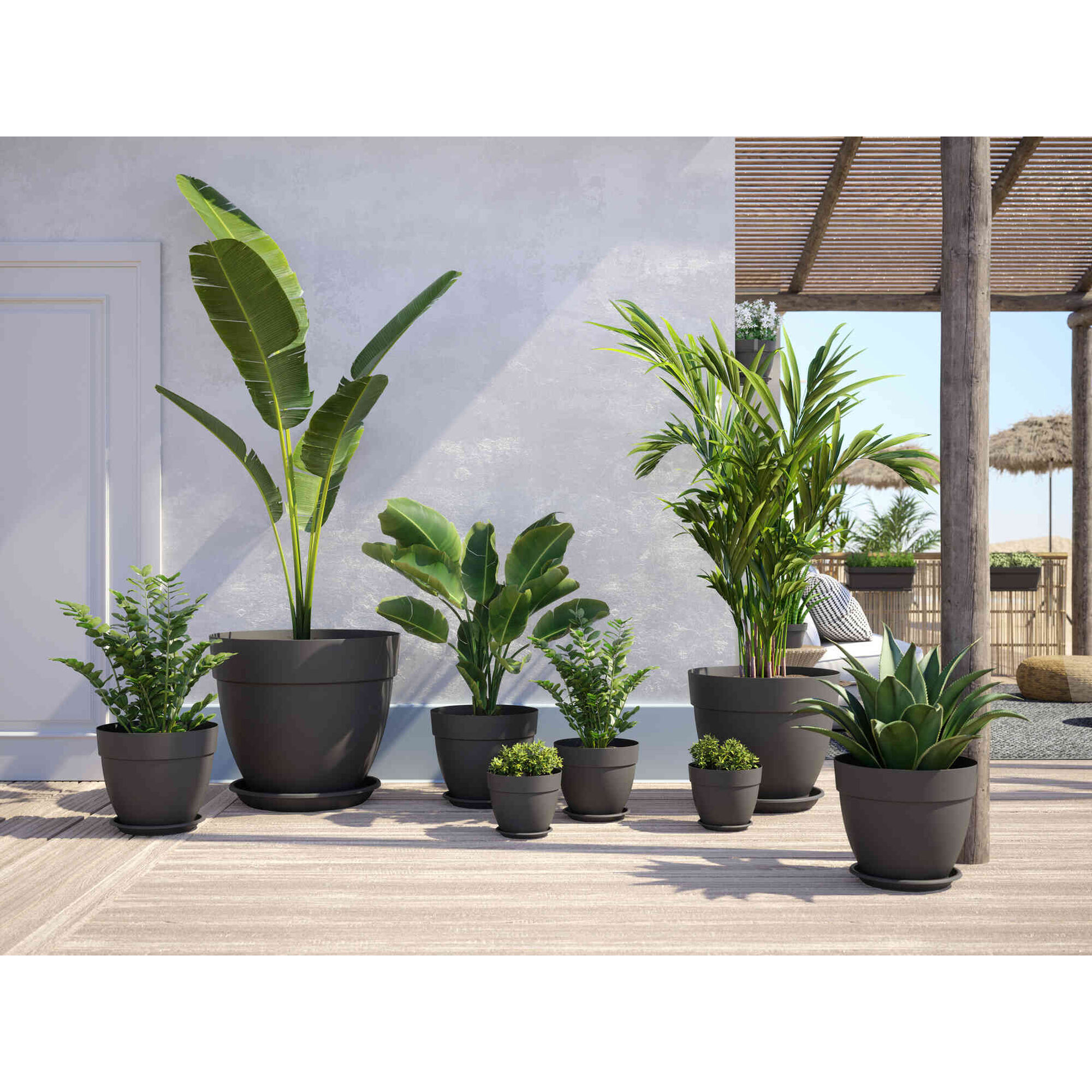 Vaso Redondo Plástico 25cm Branco