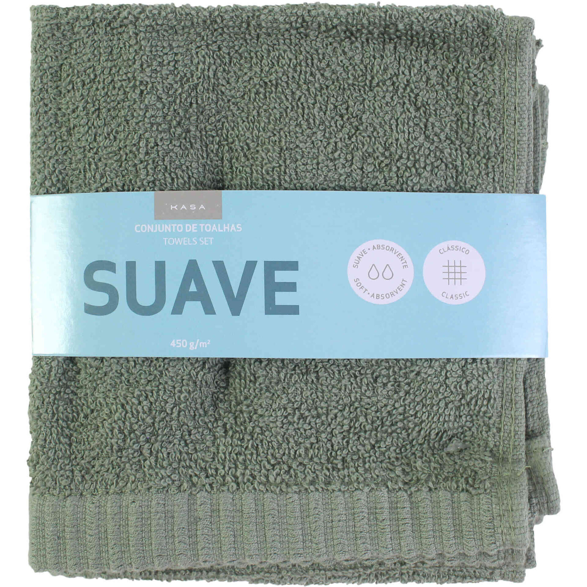 Conjunto 3 Toalhas Suave Verde Kasa