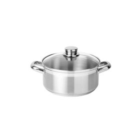 Ca&ccedil;arola com Asas A&ccedil;o Inoxid&aacute;vel 28cm Alegro Glass Silampos