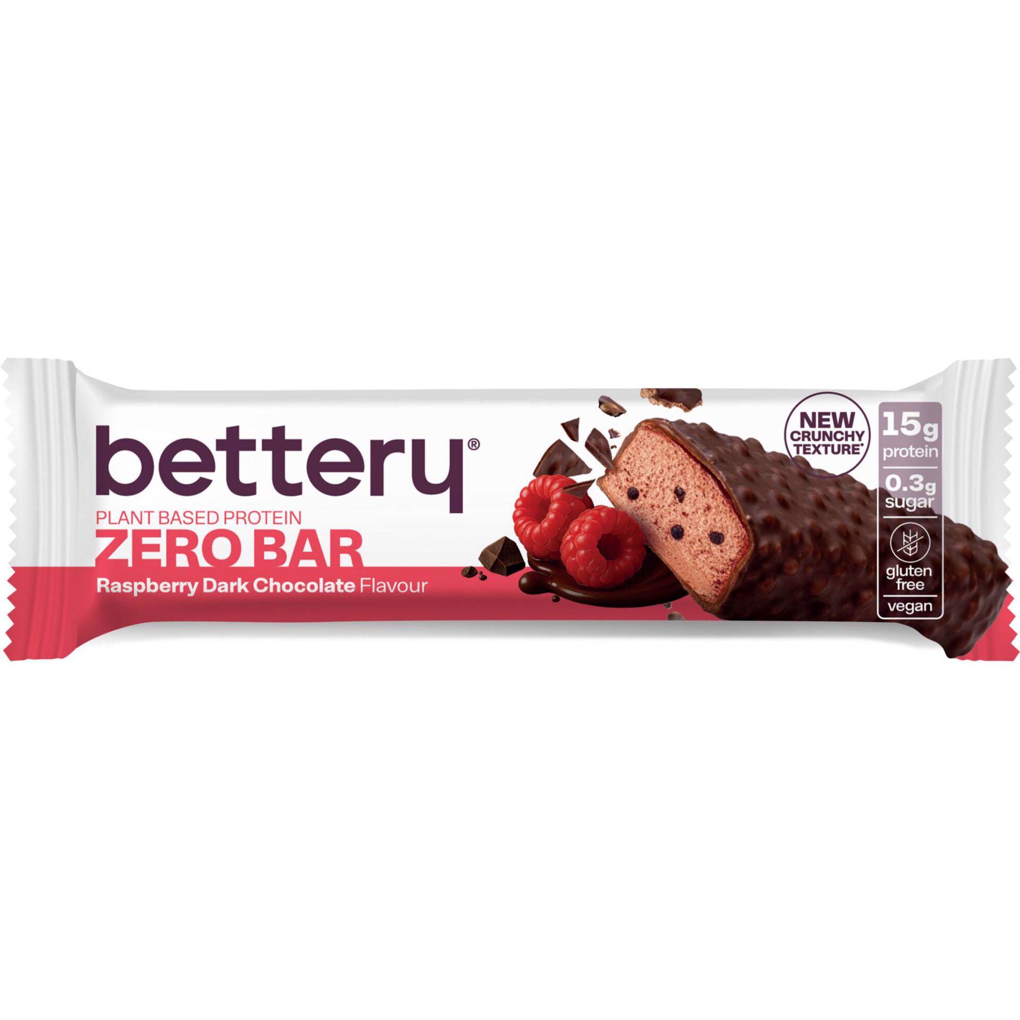 Barra Prote&iacute;na Vegetal Framboesa Zero sem Gl&uacute;ten Bettery