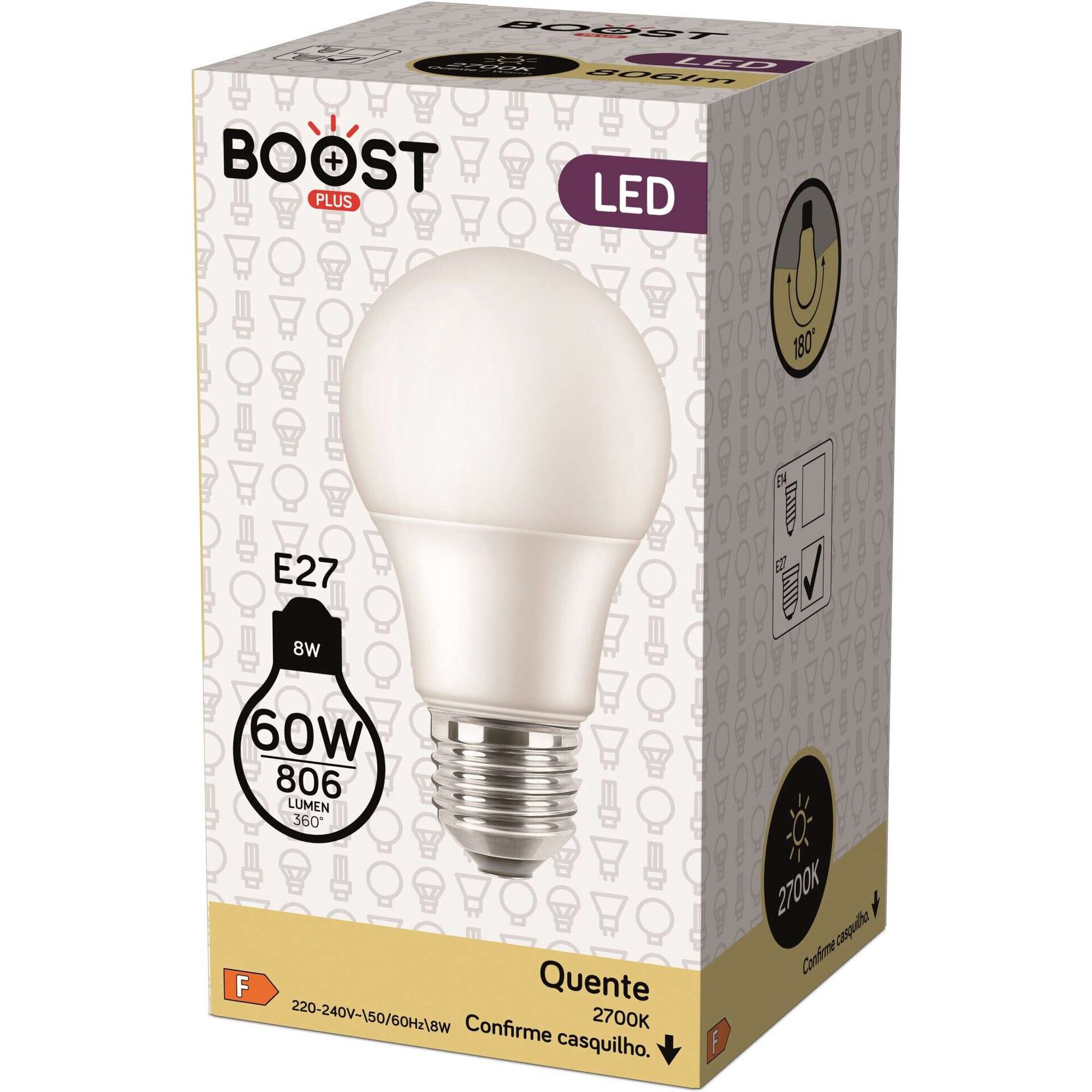 L&acirc;mpada LED Basic Standard E27 2700K 60W Boost