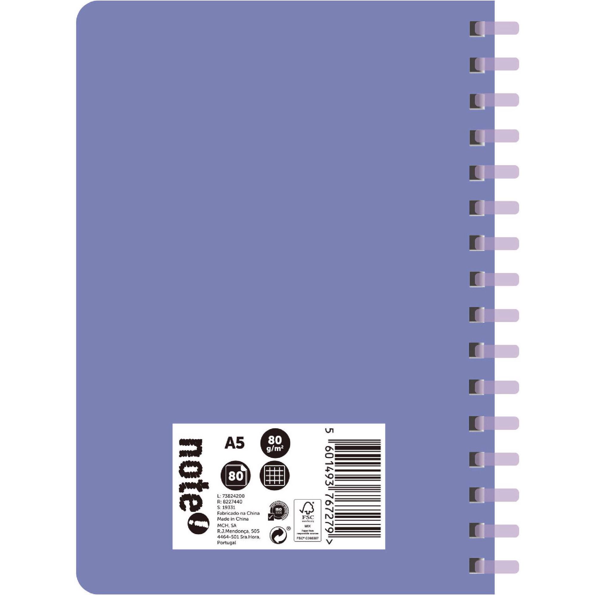 Caderno Espiral A5 Quadriculado Soft (várias cores)