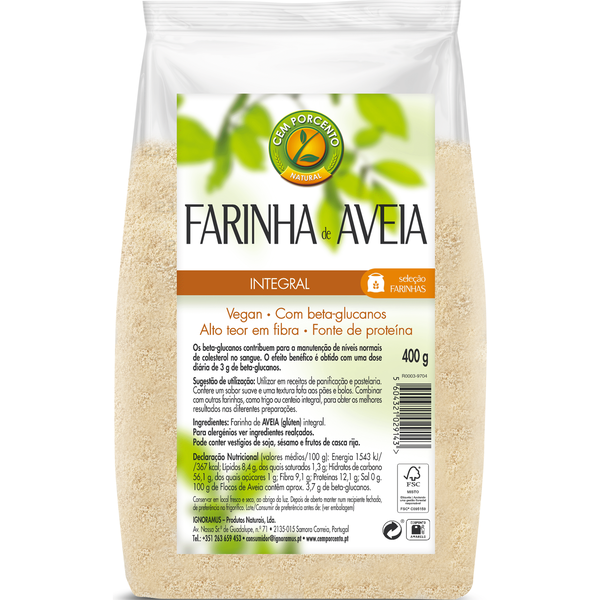 Farinha de Aveia Integral Cem Porcento