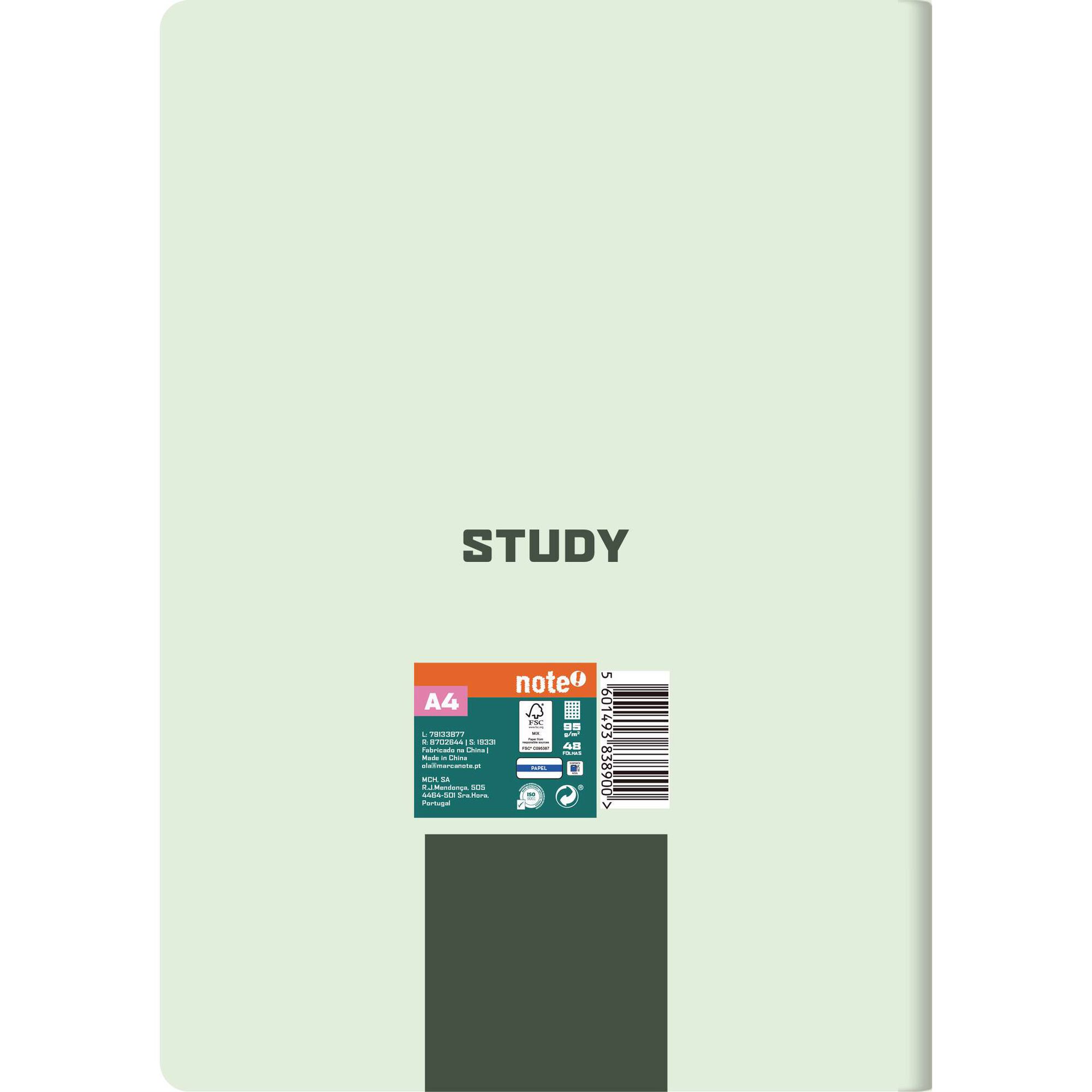 Caderno A4 48 Folhas Quadriculado (v&aacute;rias cores) Note!