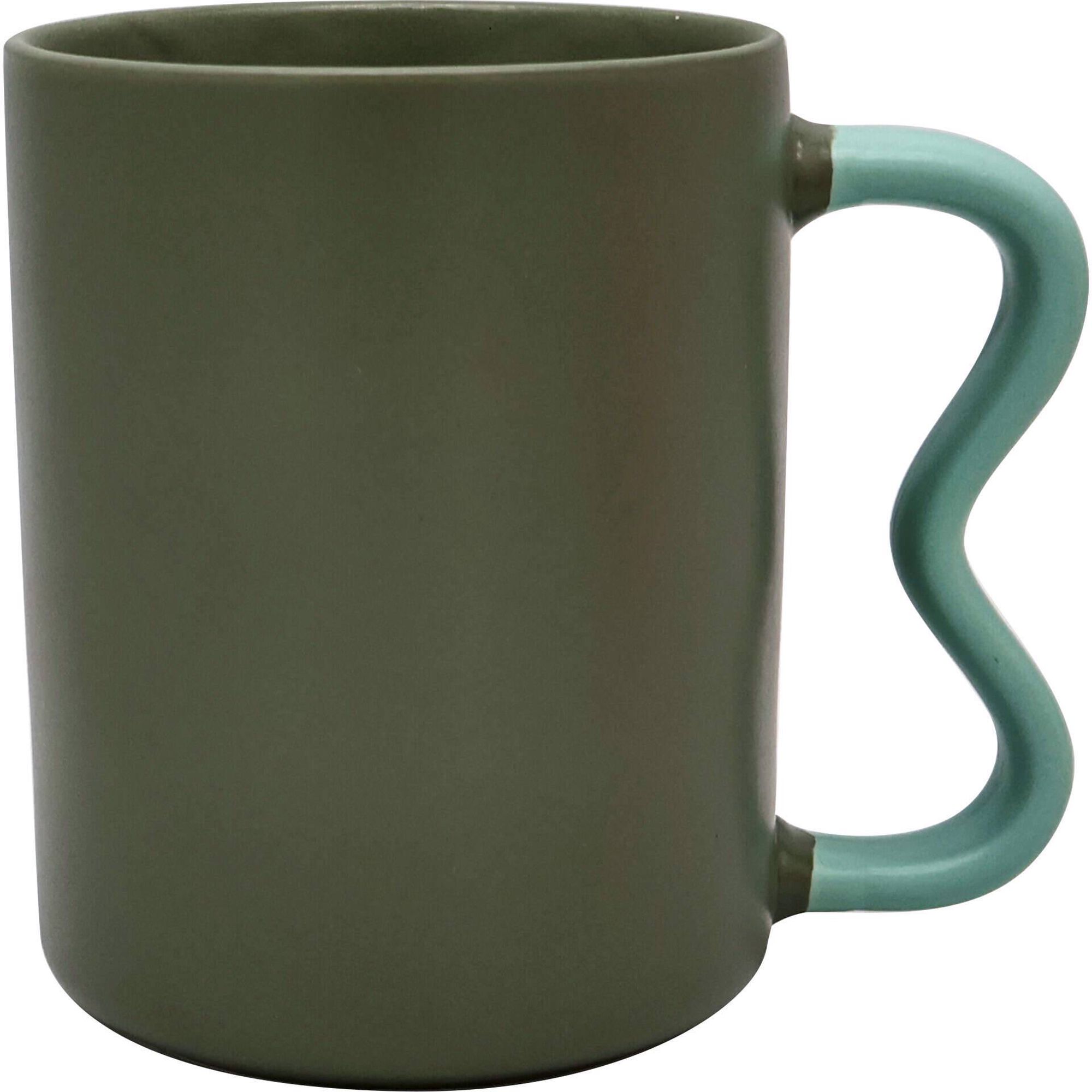 Ch&aacute;vena Caf&eacute; 90ml com Asa Curva Verde Kasa