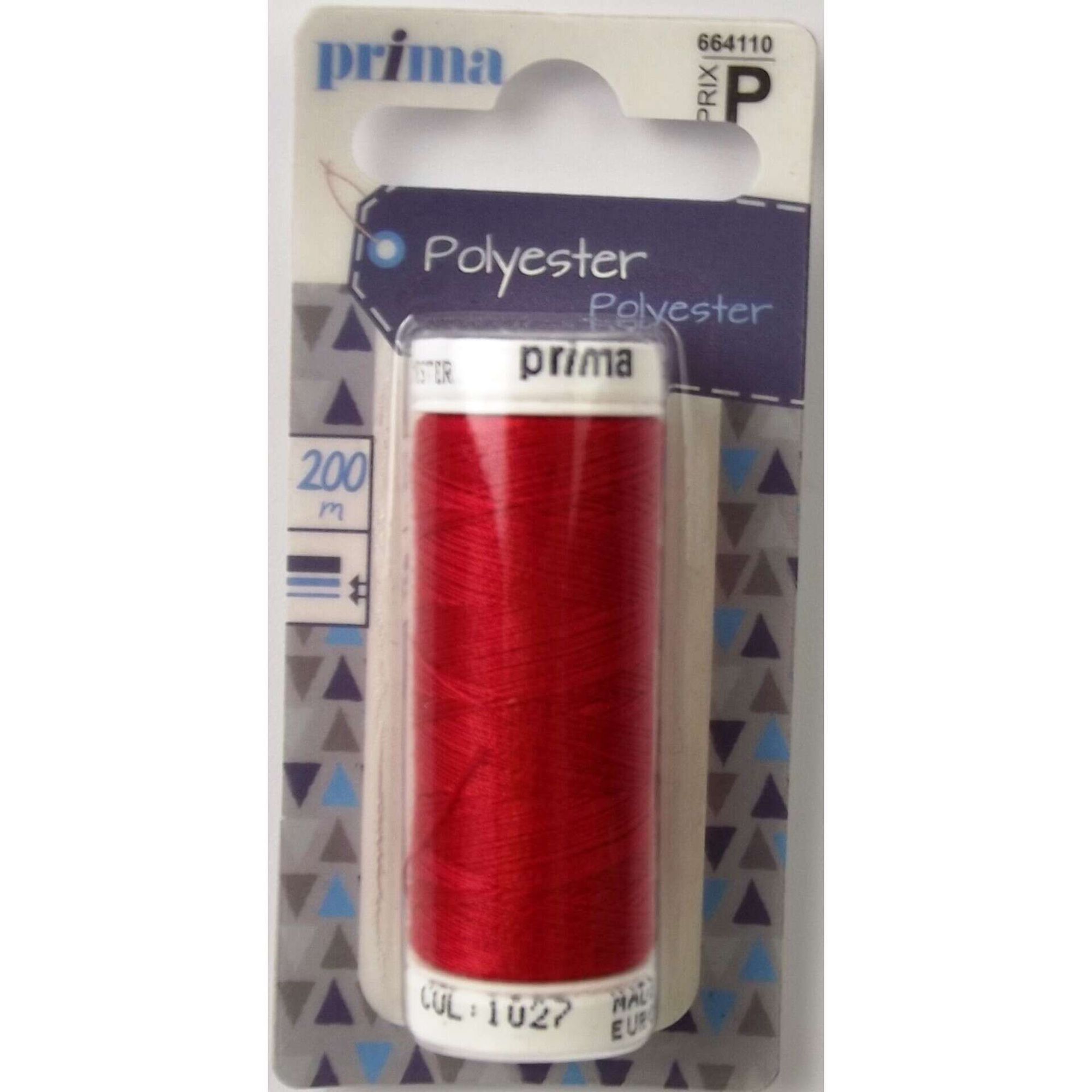 Linha Poli&eacute;ster 200m Vermelho Prima