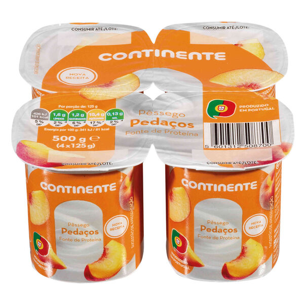 Iogurte Pedaços Pêssego Continente
