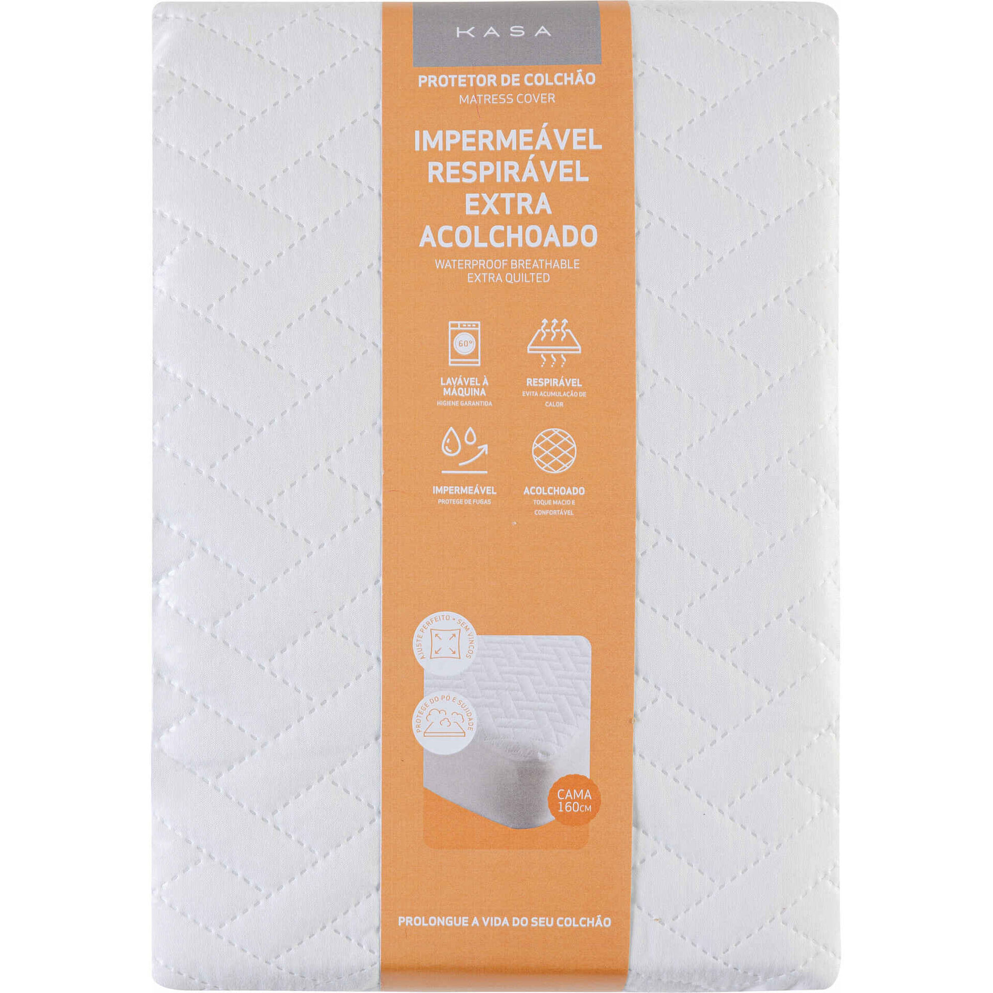 Protetor de Colch&atilde;o Imperme&aacute;vel e Respir&aacute;vel Extra Acolchoado Kasa