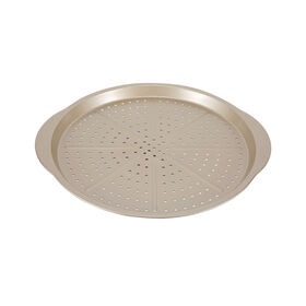 Forma Pizza Aço Carbono 33,5cm Dourada Chefe