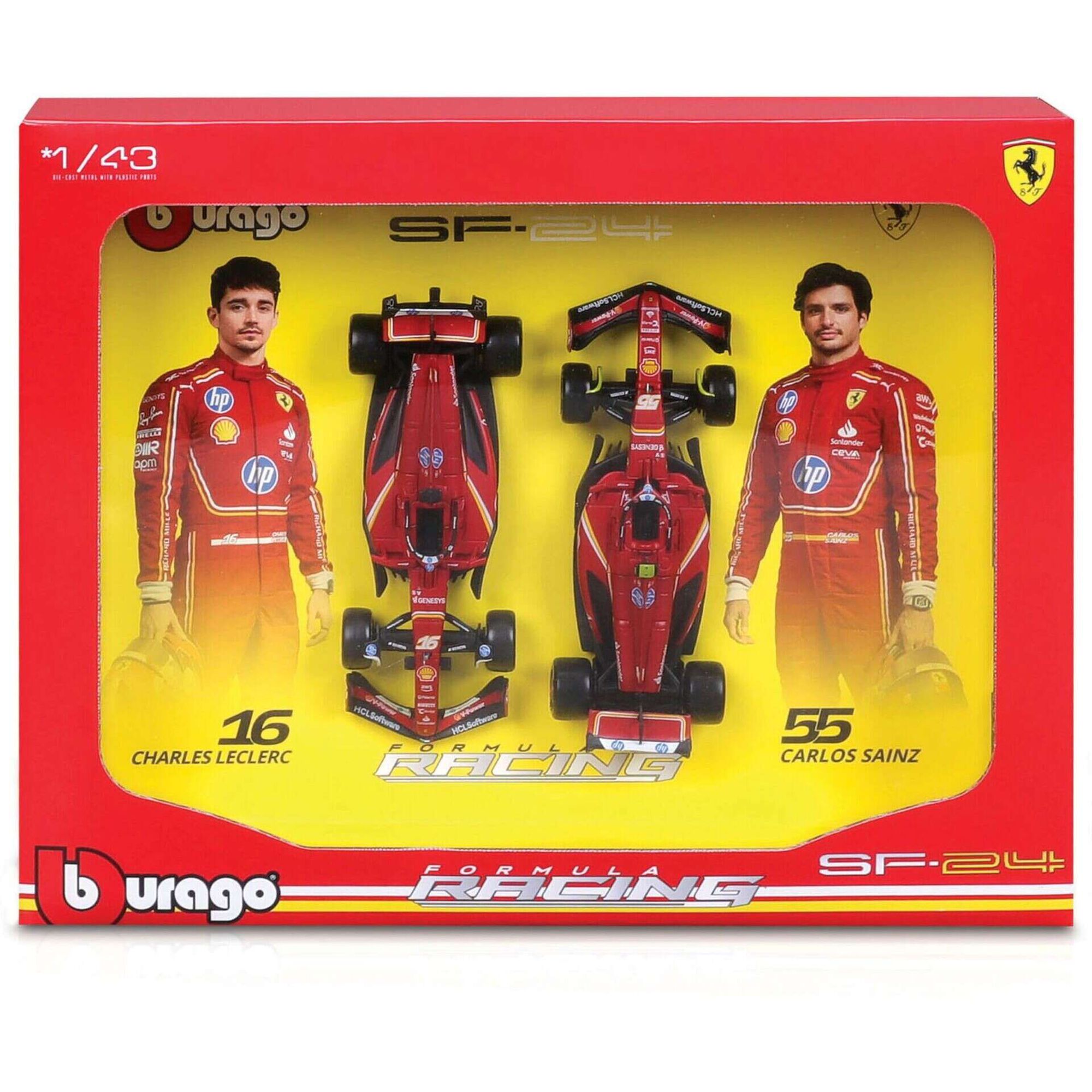 Conjunto de 2 Carros Miniatura F1 (vários modelos)