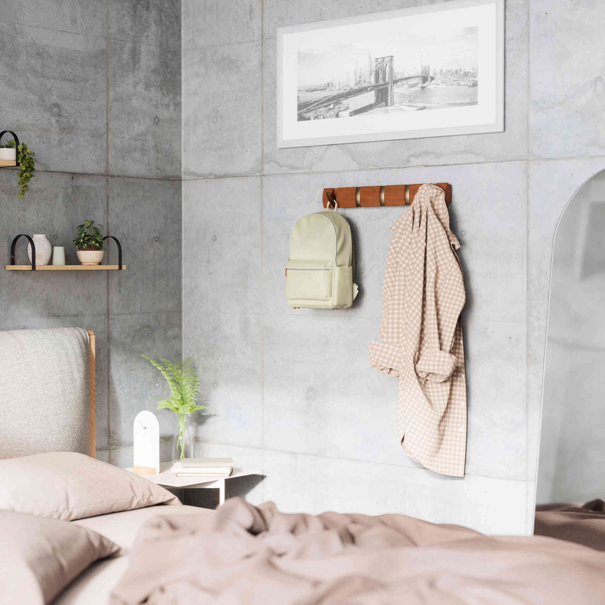 Cabide de Parede Castanho Flip