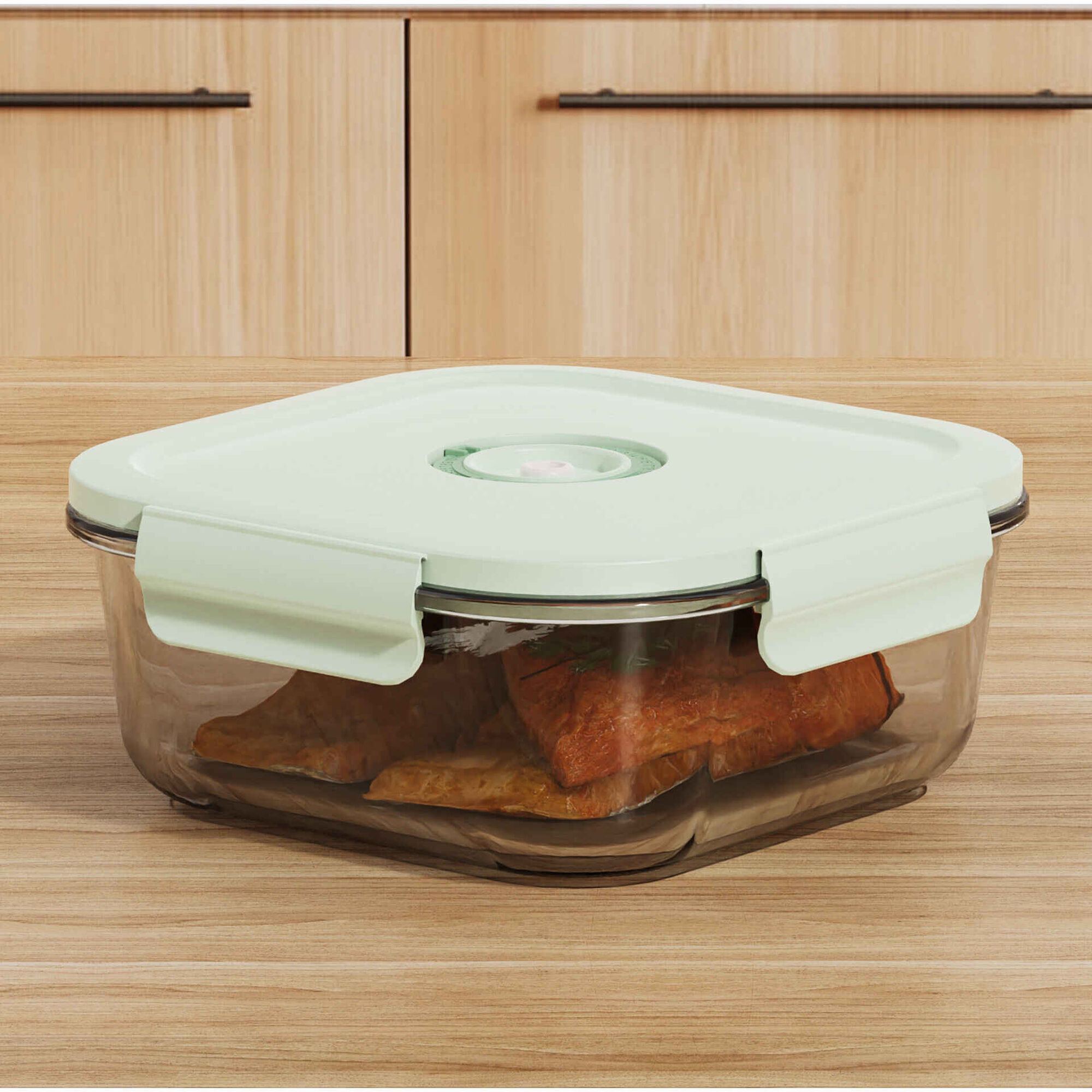 Caixa Vidro Quadrada 1230ml com Vácuo