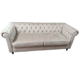 Sofá 2 Lugares Bege Chesterfield Sofá 2 Lugares Bege Chesterfield