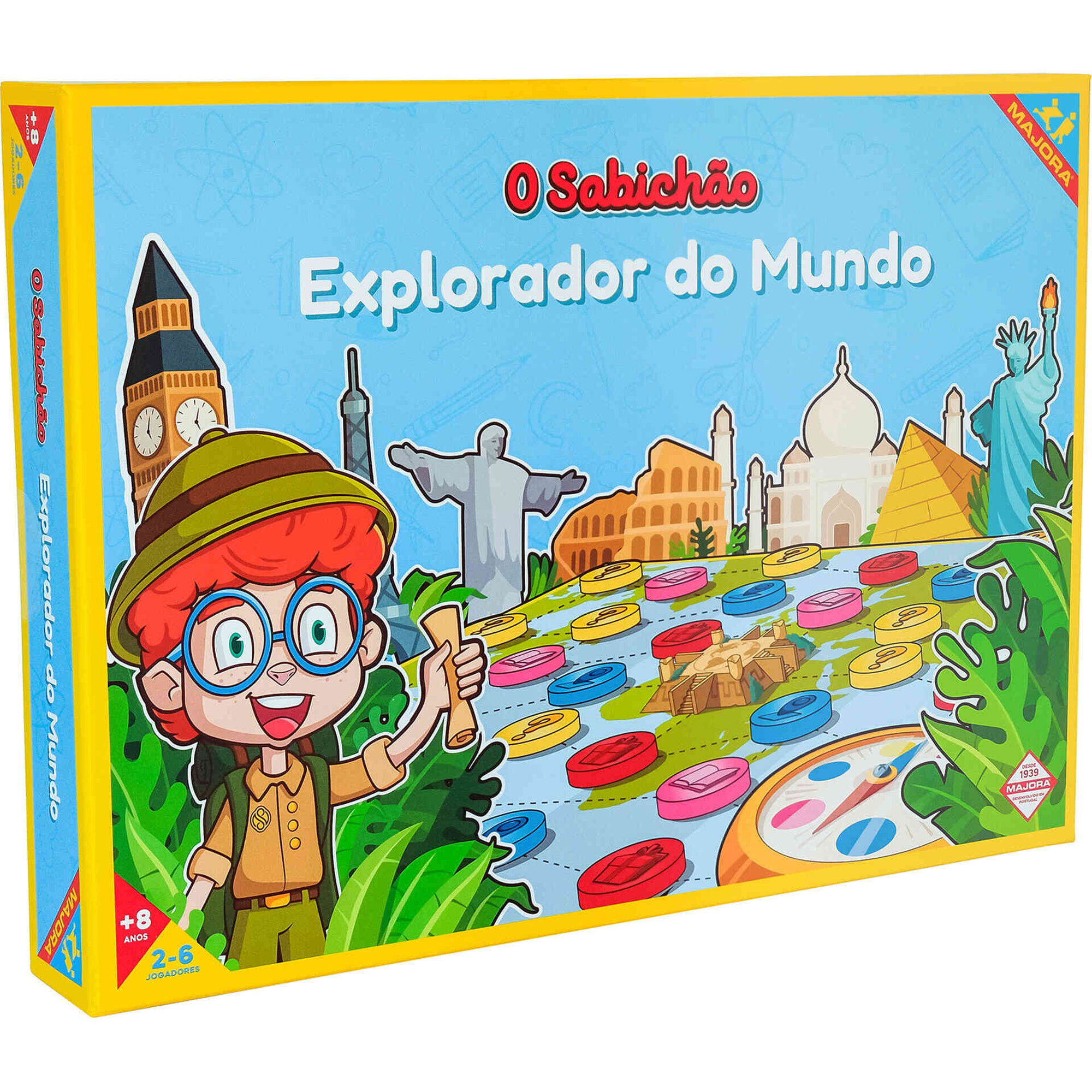 Jogo de Tabuleiro Sabichão - Explorador Do Mundo