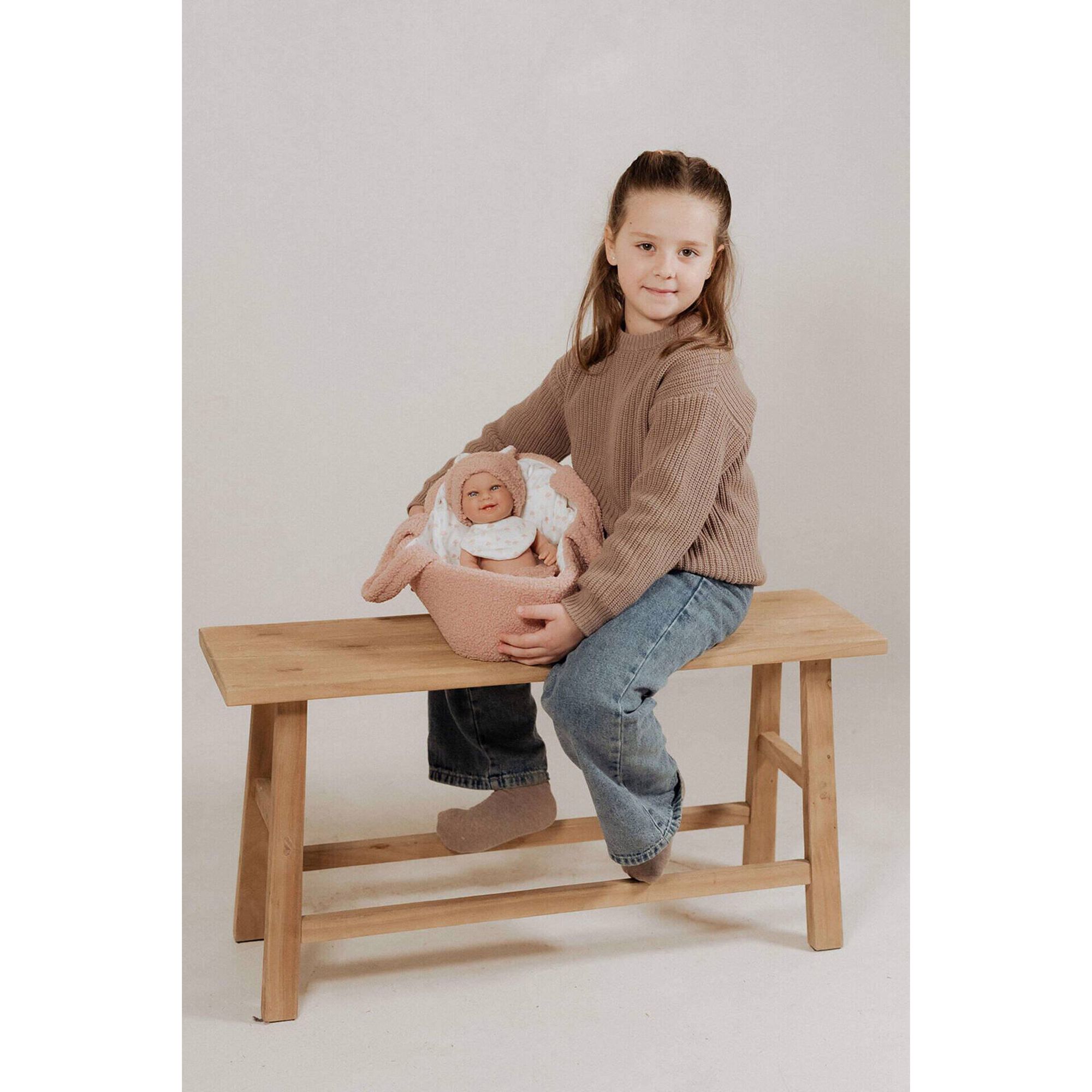 Reborn - Beb&eacute; Elegance Babyto Rosa com Alcofa
