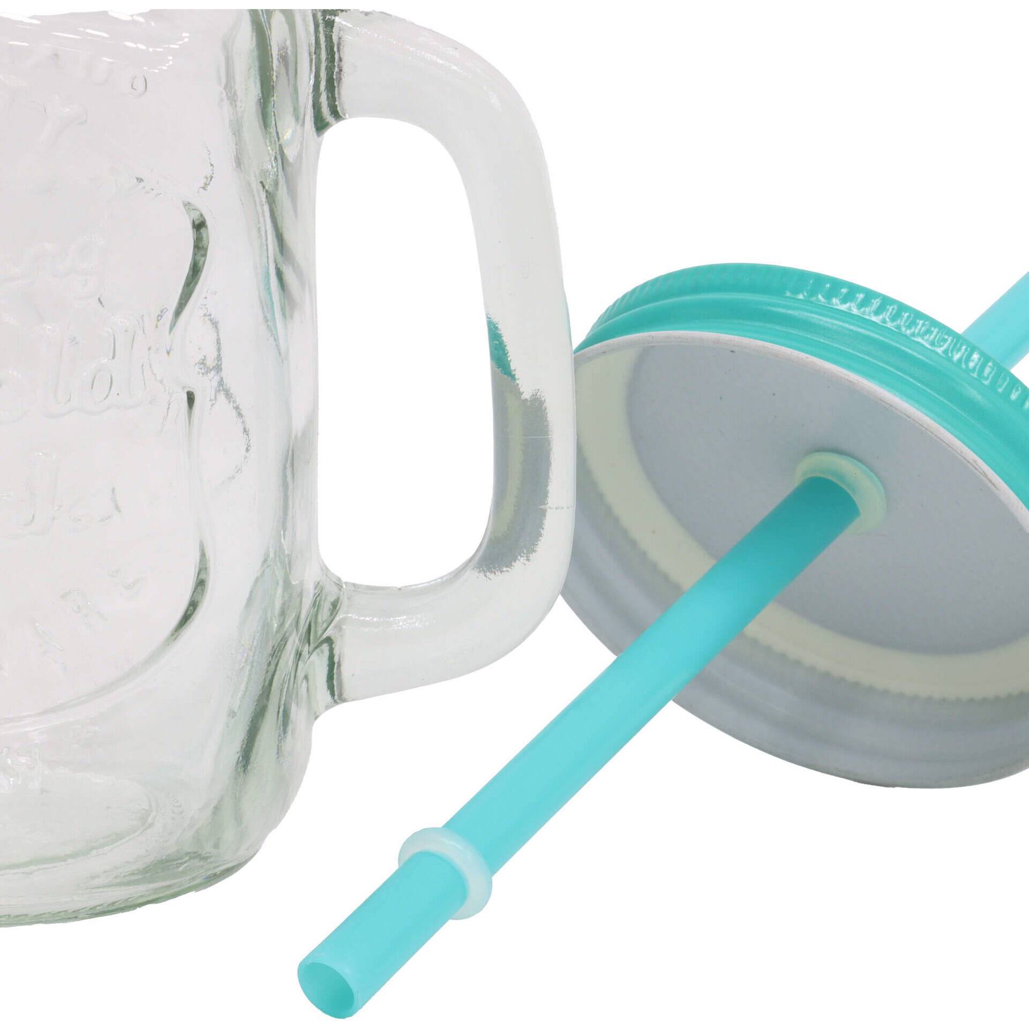 Caneca com Palhinha 450ml Tampa Azul