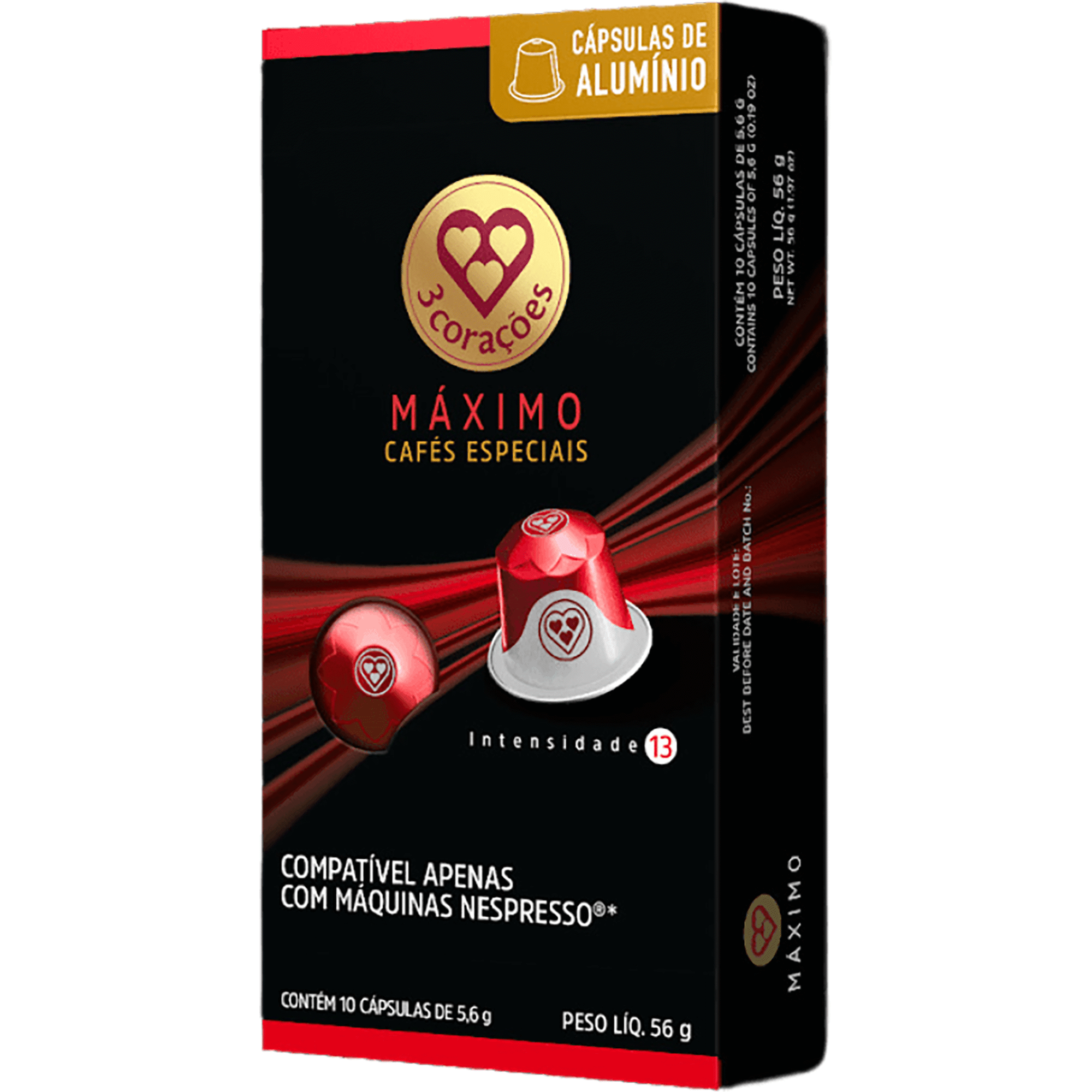 C&aacute;psulas de Caf&eacute; M&aacute;ximo Int 13 3 Cora&ccedil;&otilde;es