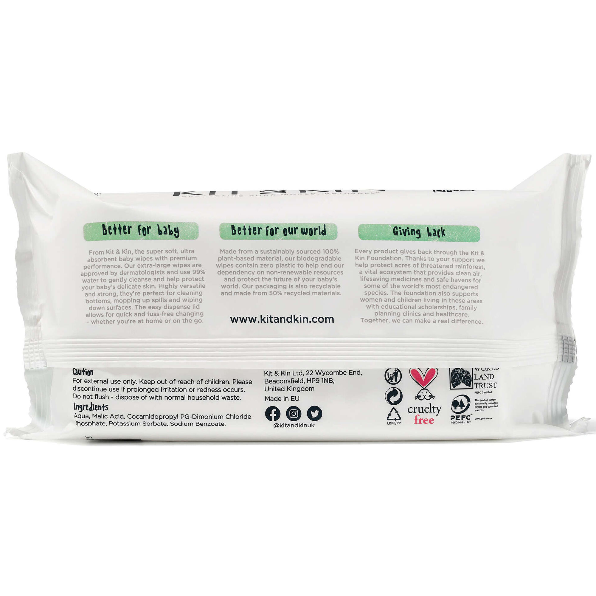 Toalhitas Beb&eacute; Biodegrad&aacute;veis Kit&Kin