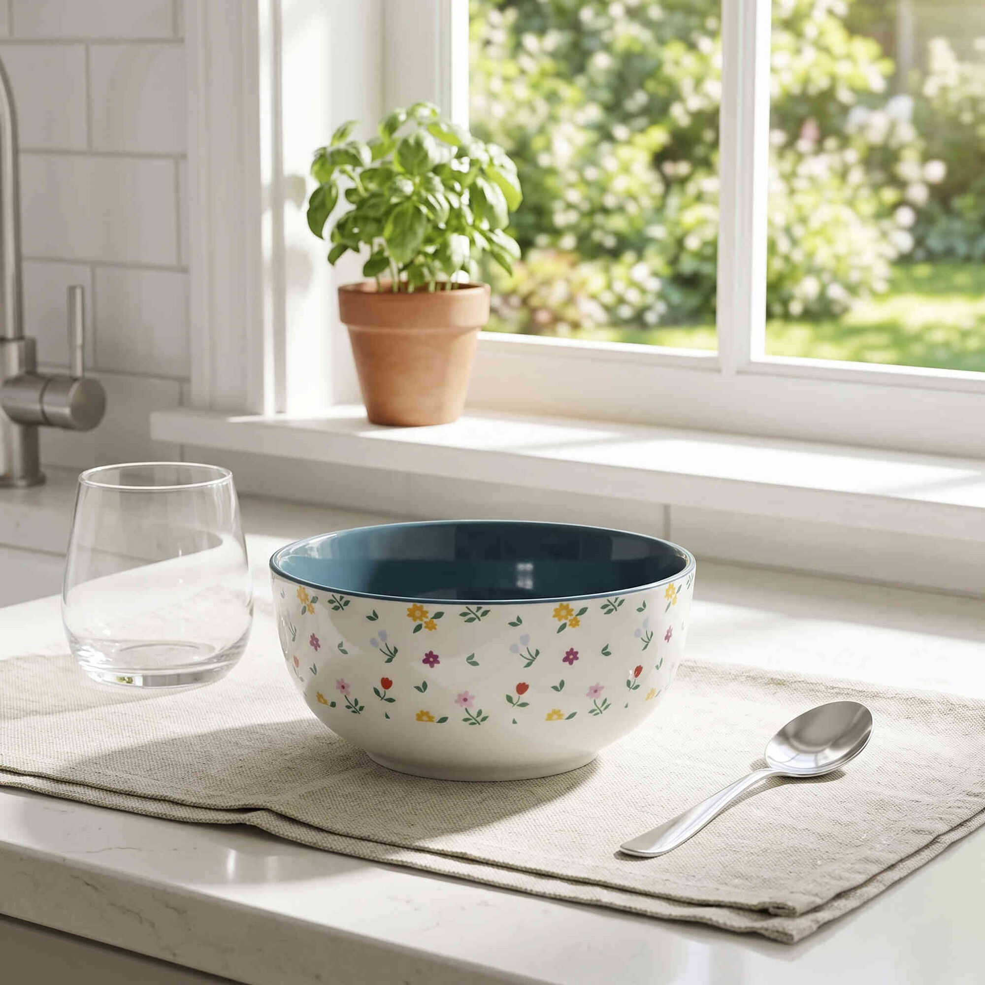 Ta&ccedil;a 530ml Flores Casa em Flor Kasa