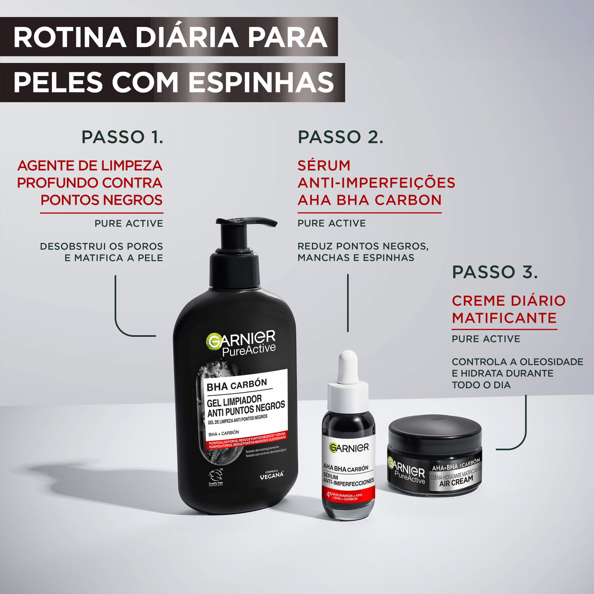 M&aacute;scara Facial Intensive 3 em 1 Carv&atilde;o Garnier Skin Active