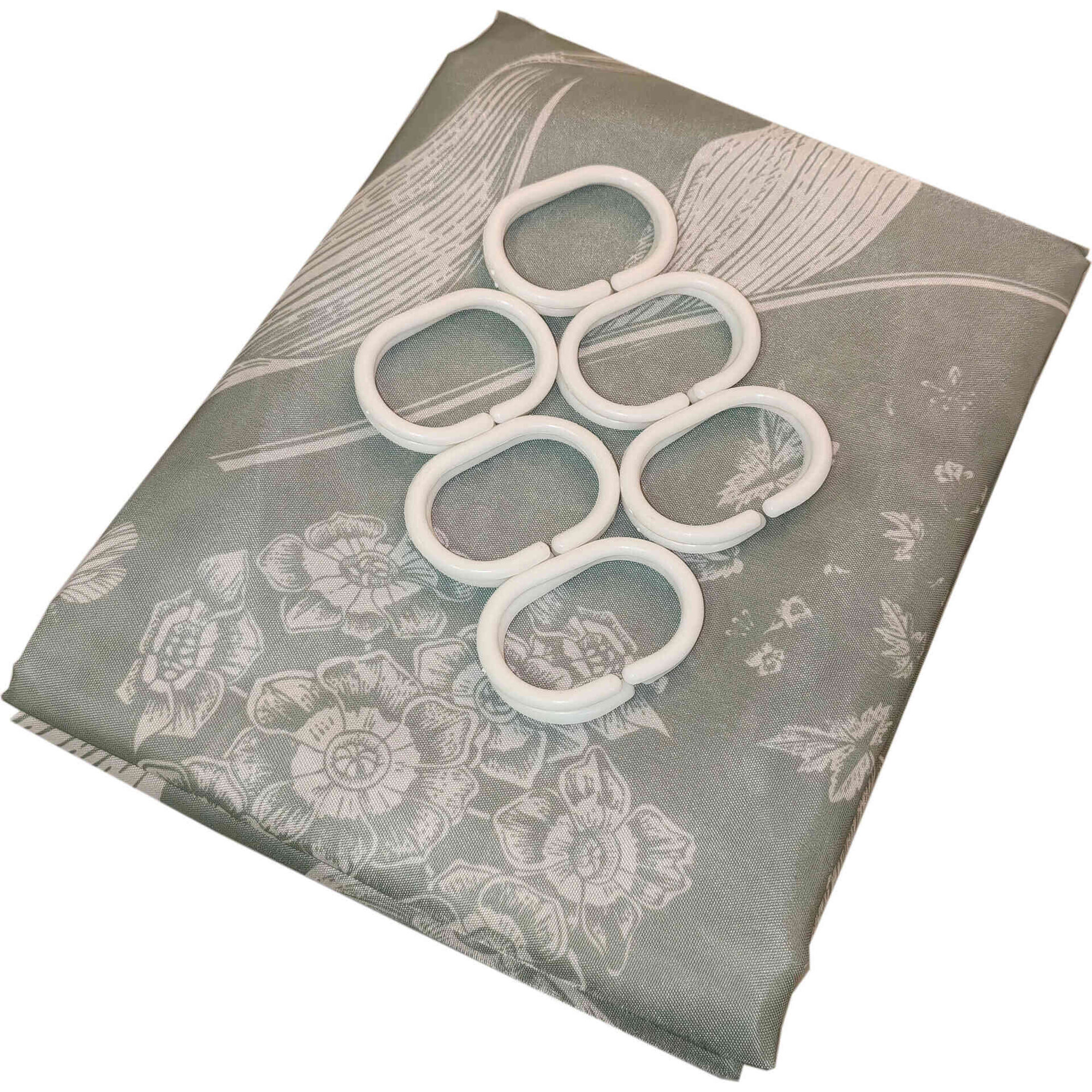 Cortina de Banho Poliéster 200x180cm Verde