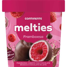 Melties de Framboesa Coberta de Chocolate Branco e Chocolate de Leite Continente