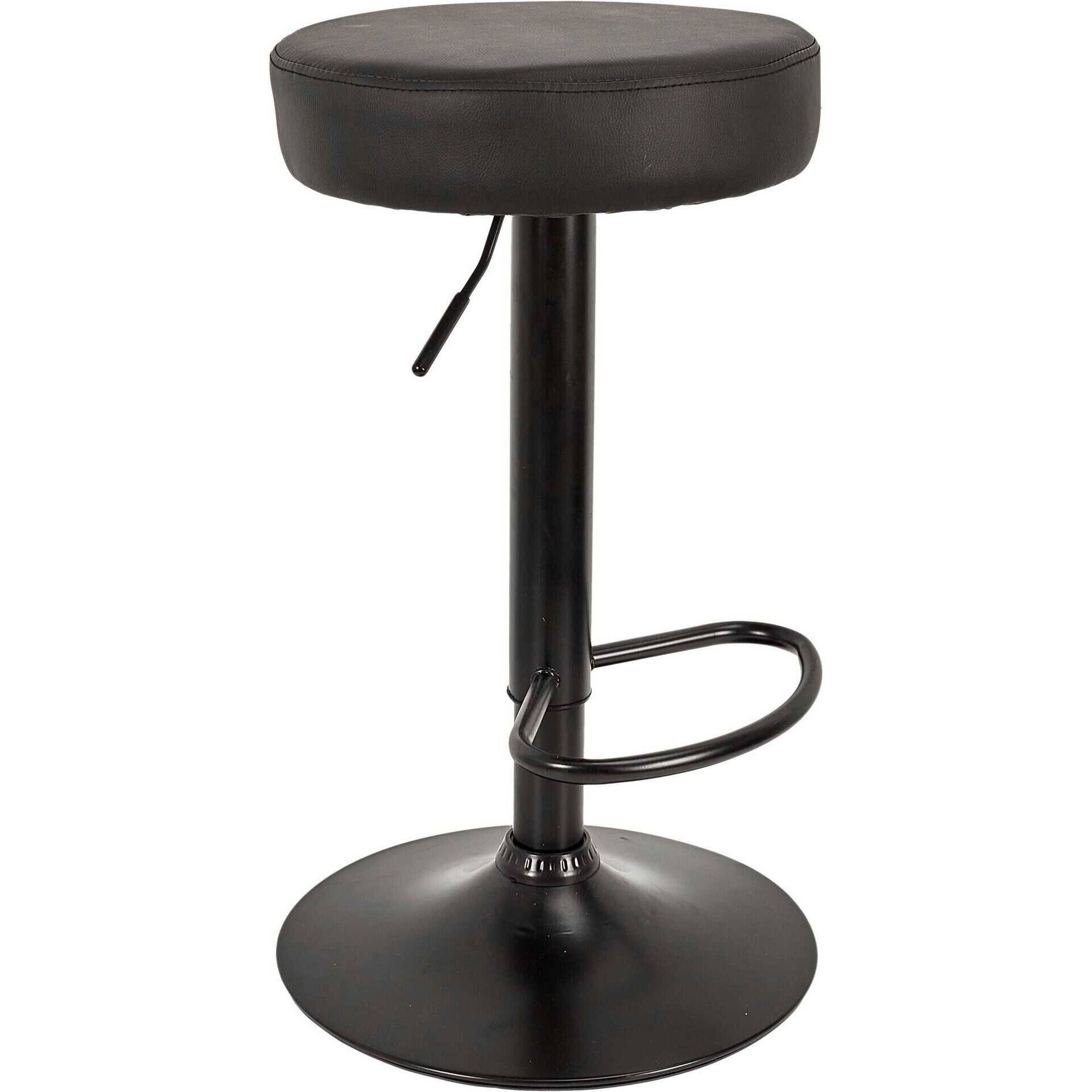 Conjunto de 2 Bancos Bar Estofados Preto Mumford