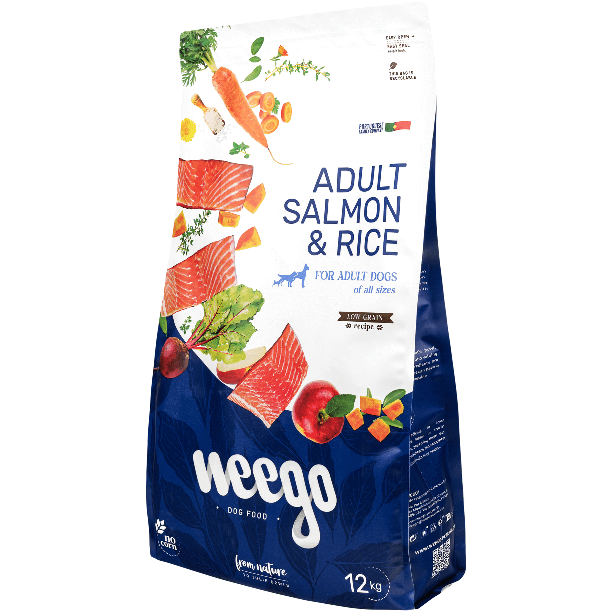 Ra&ccedil;&atilde;o para C&atilde;o Adulto Low Grain Salm&atilde;o e Arroz Weego