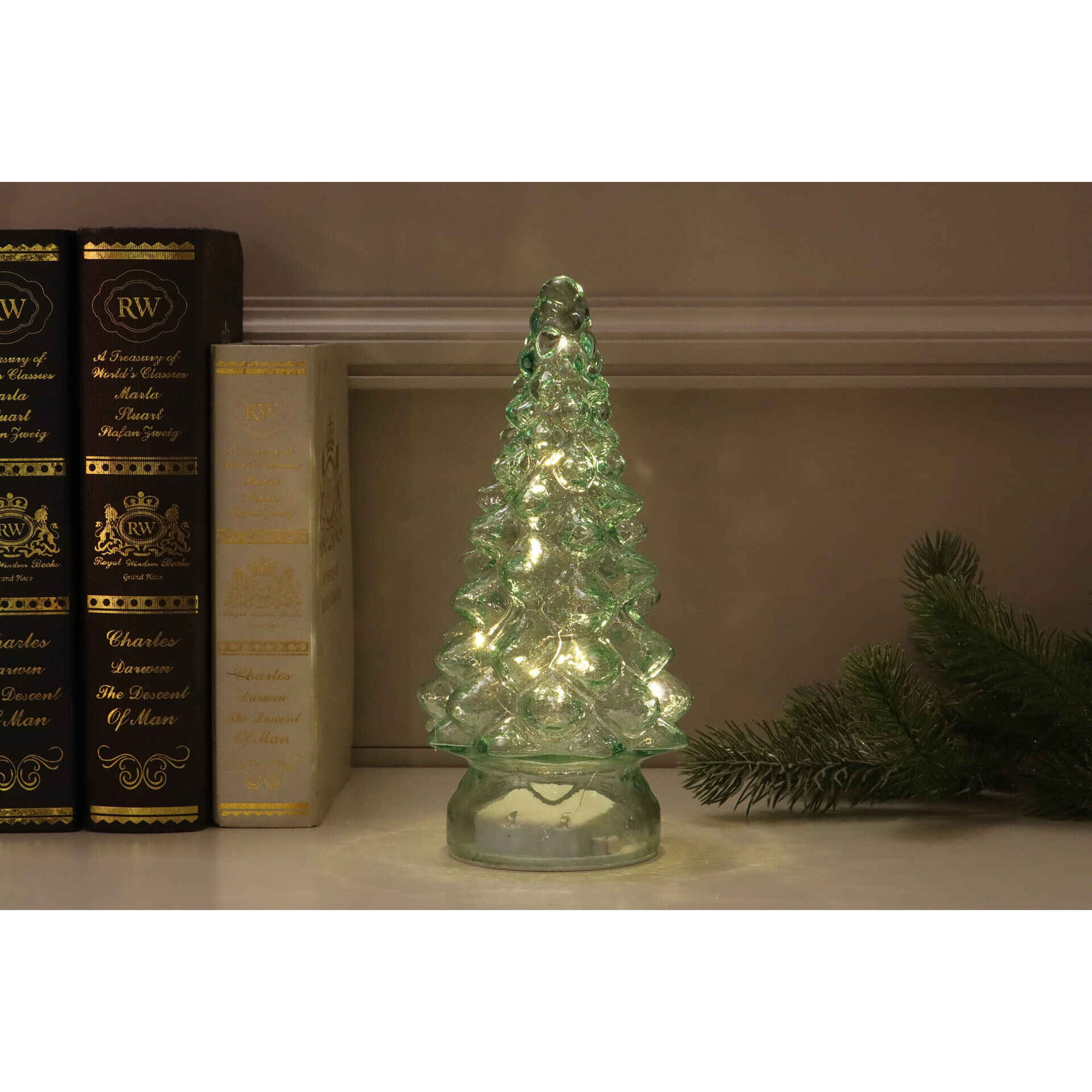 Árvore de Vidro Verde com Luz