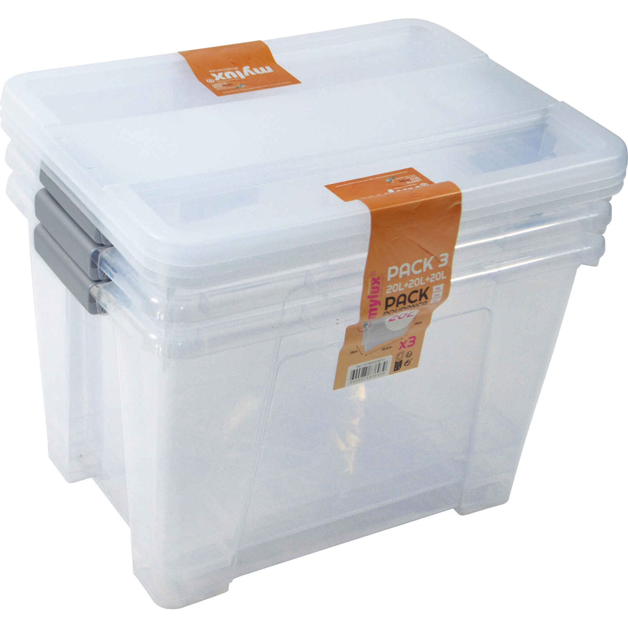Conjunto 3 Caixas Multiusos 20L Conjunto 3 Caixas Multiusos 20L