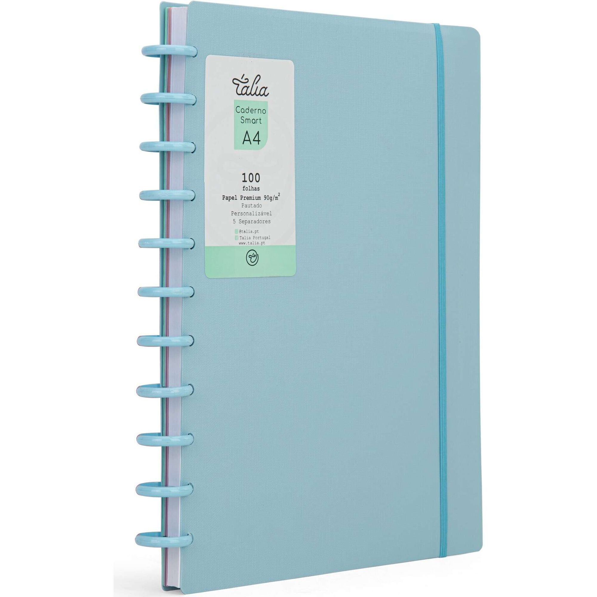 Caderno Smart Espiral A4 Pautado Azul