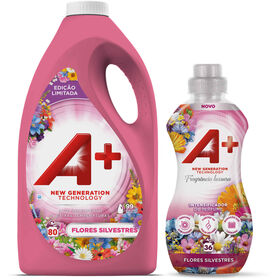 Conjunto Detergente e Amaciador Flores Silvestres A+